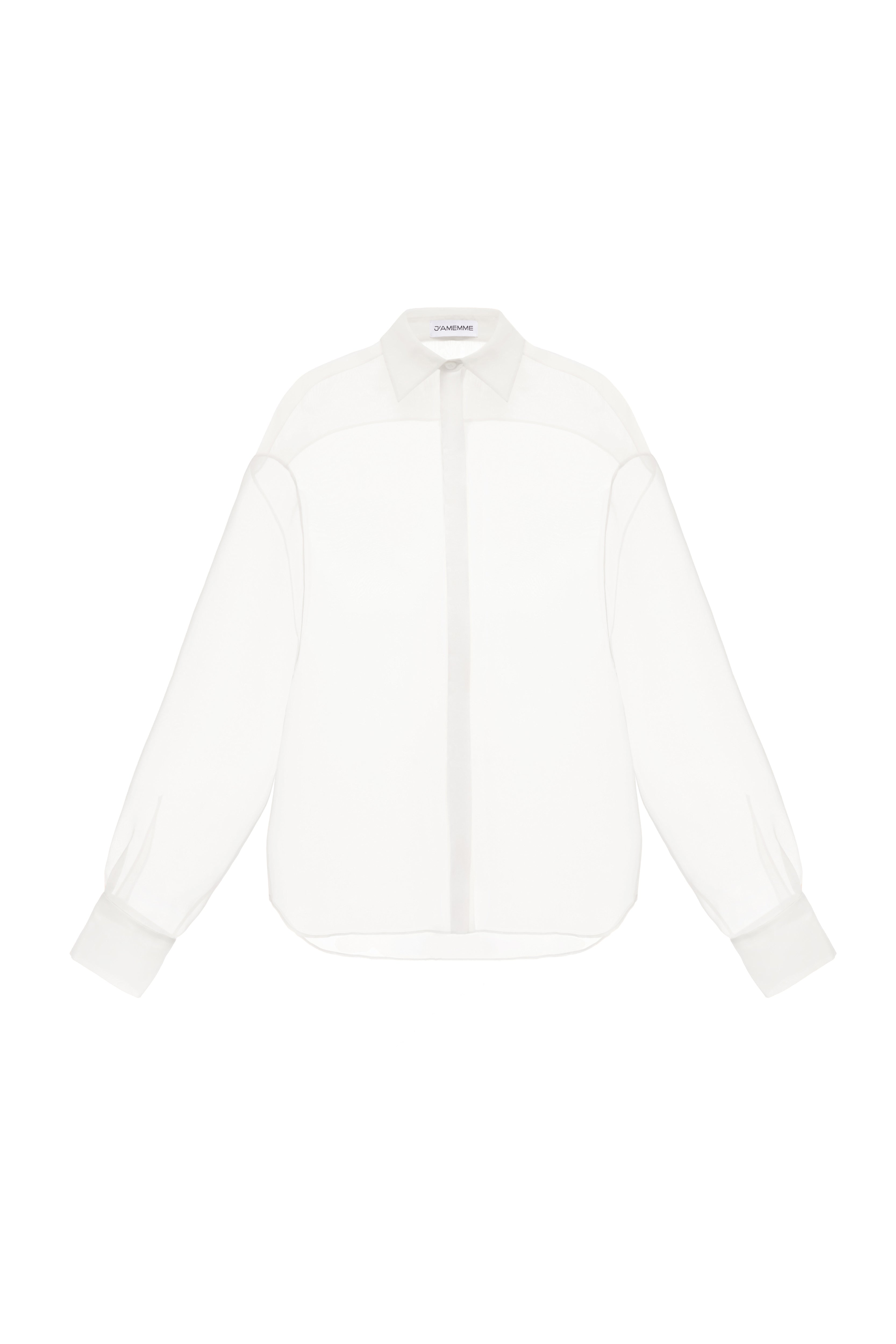 SEMI-SHEER WHITE BLOUSE