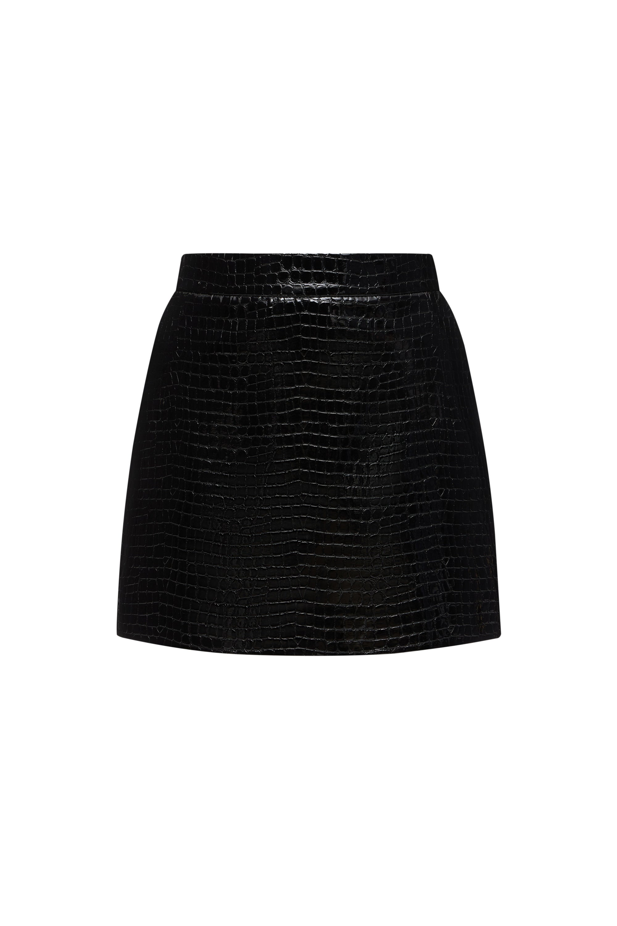 CROCO BLACK MINI SKIRT