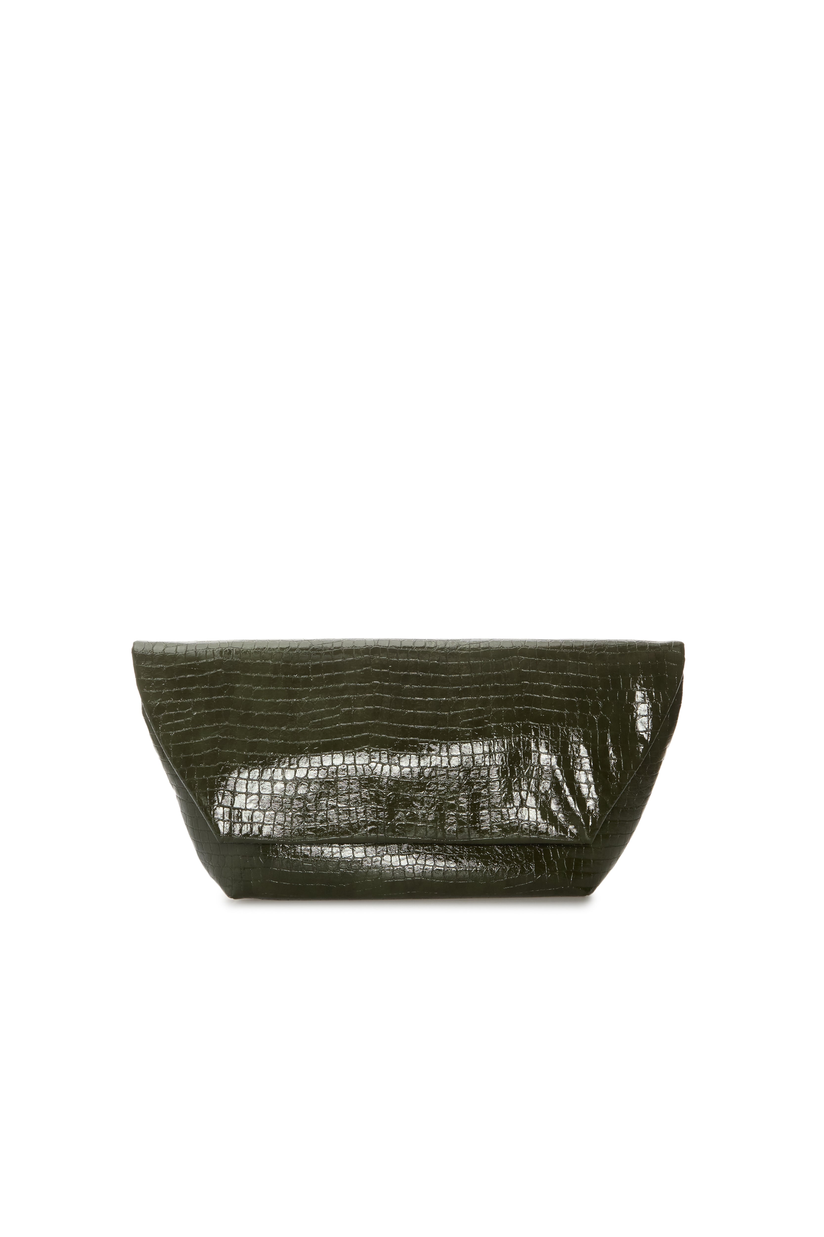 CROCO GREEN CLUTCH