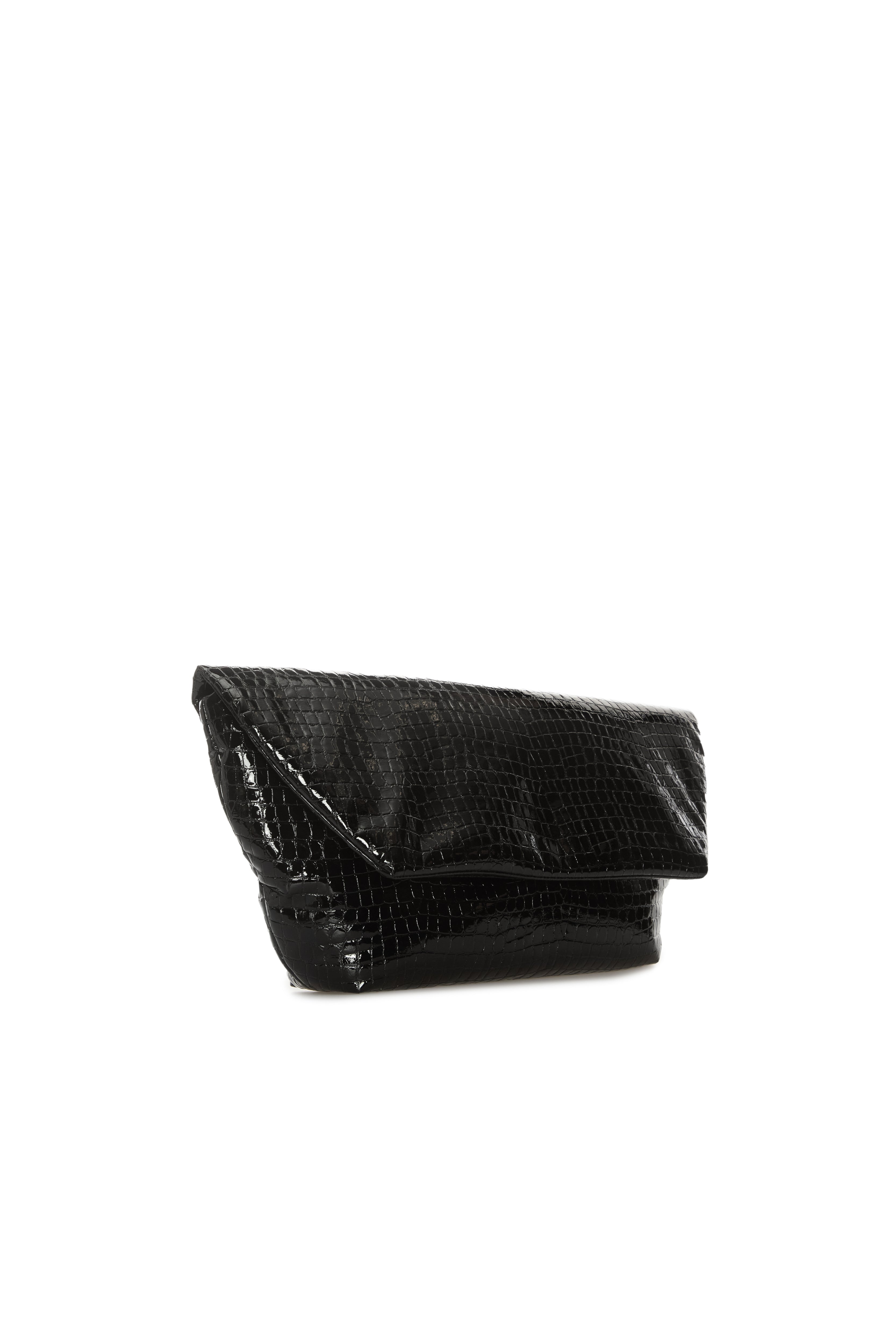 CROCO BLACK CLUTCH
