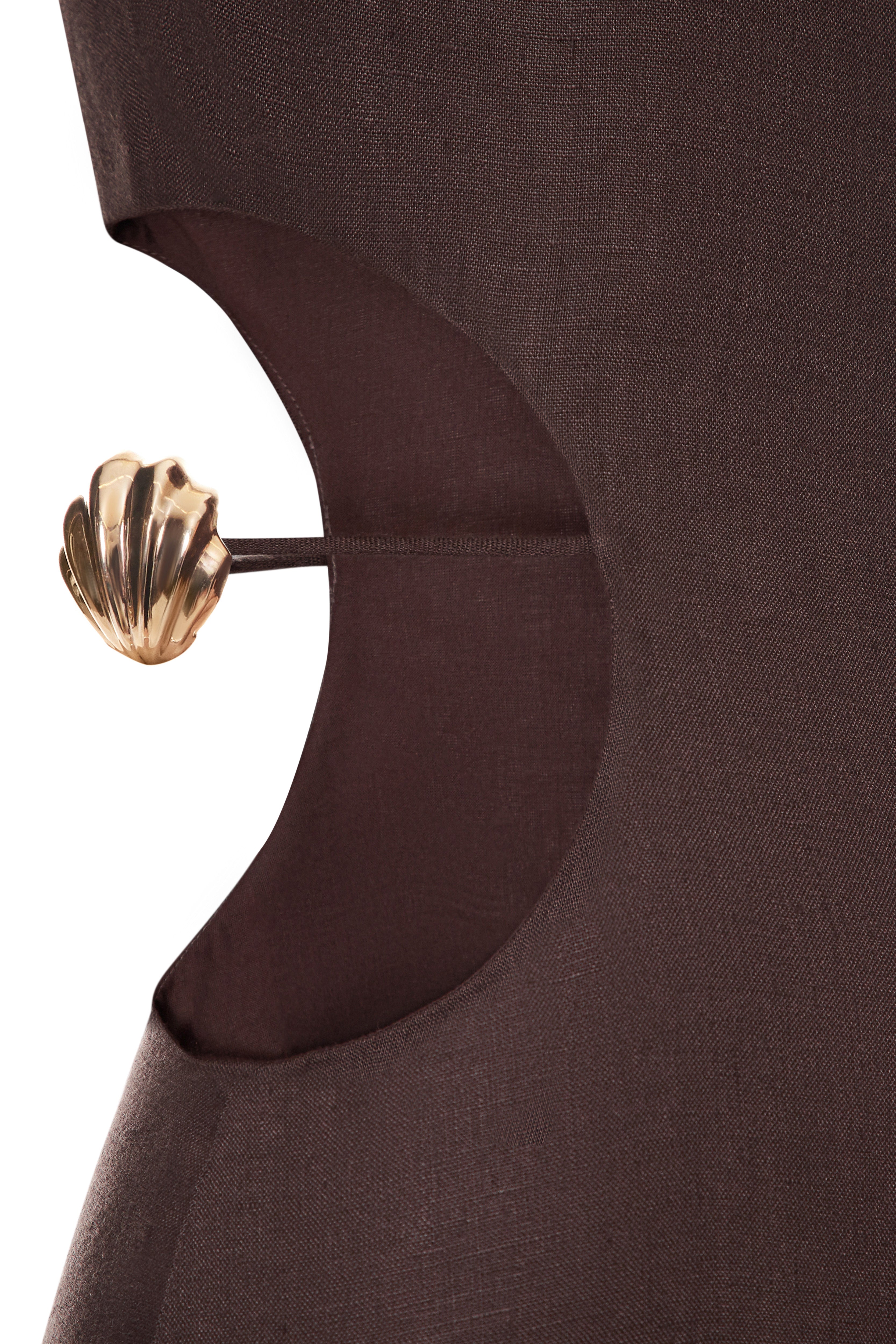 SERENA BROWN MINI DRESS