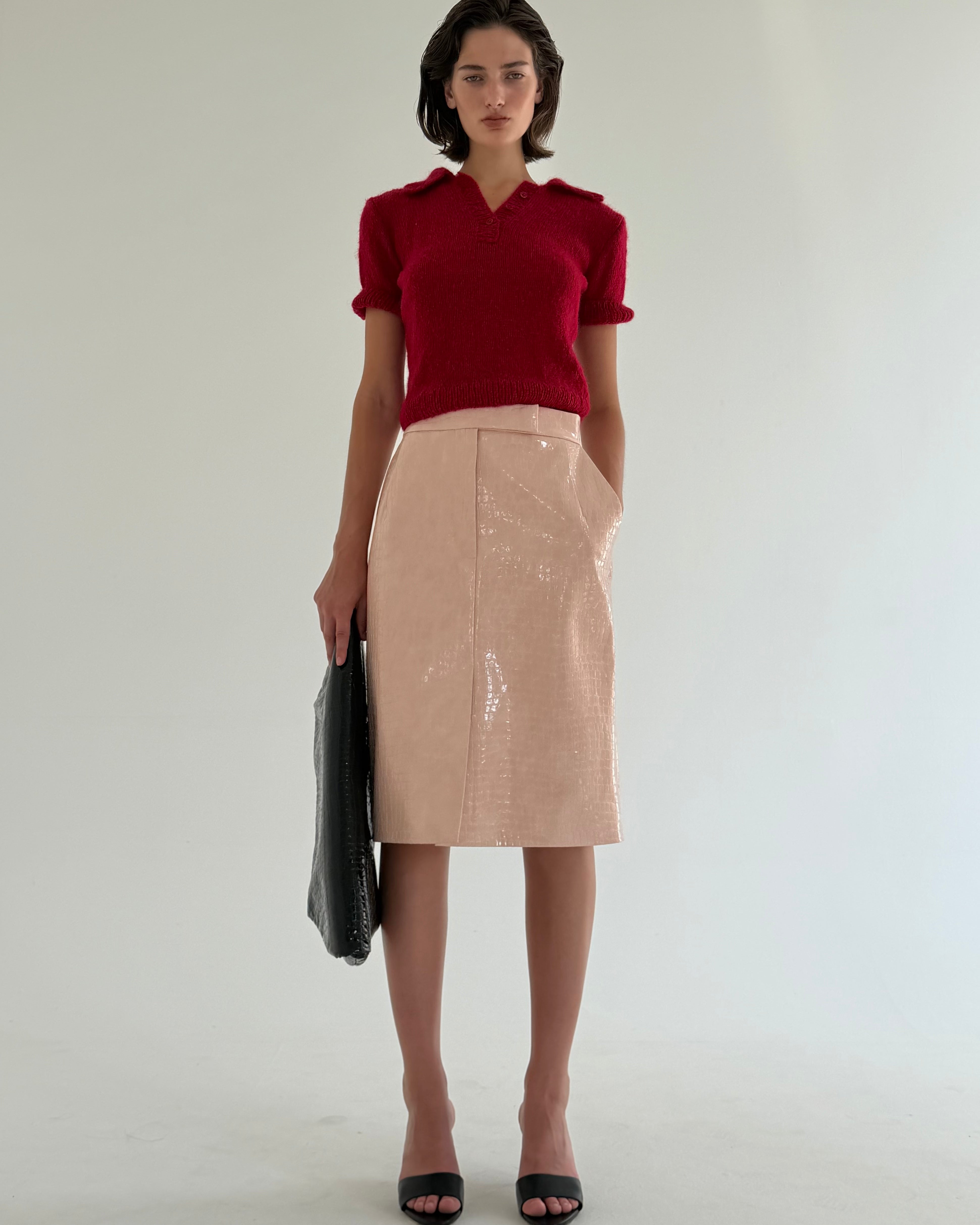Croco Pink Skirt