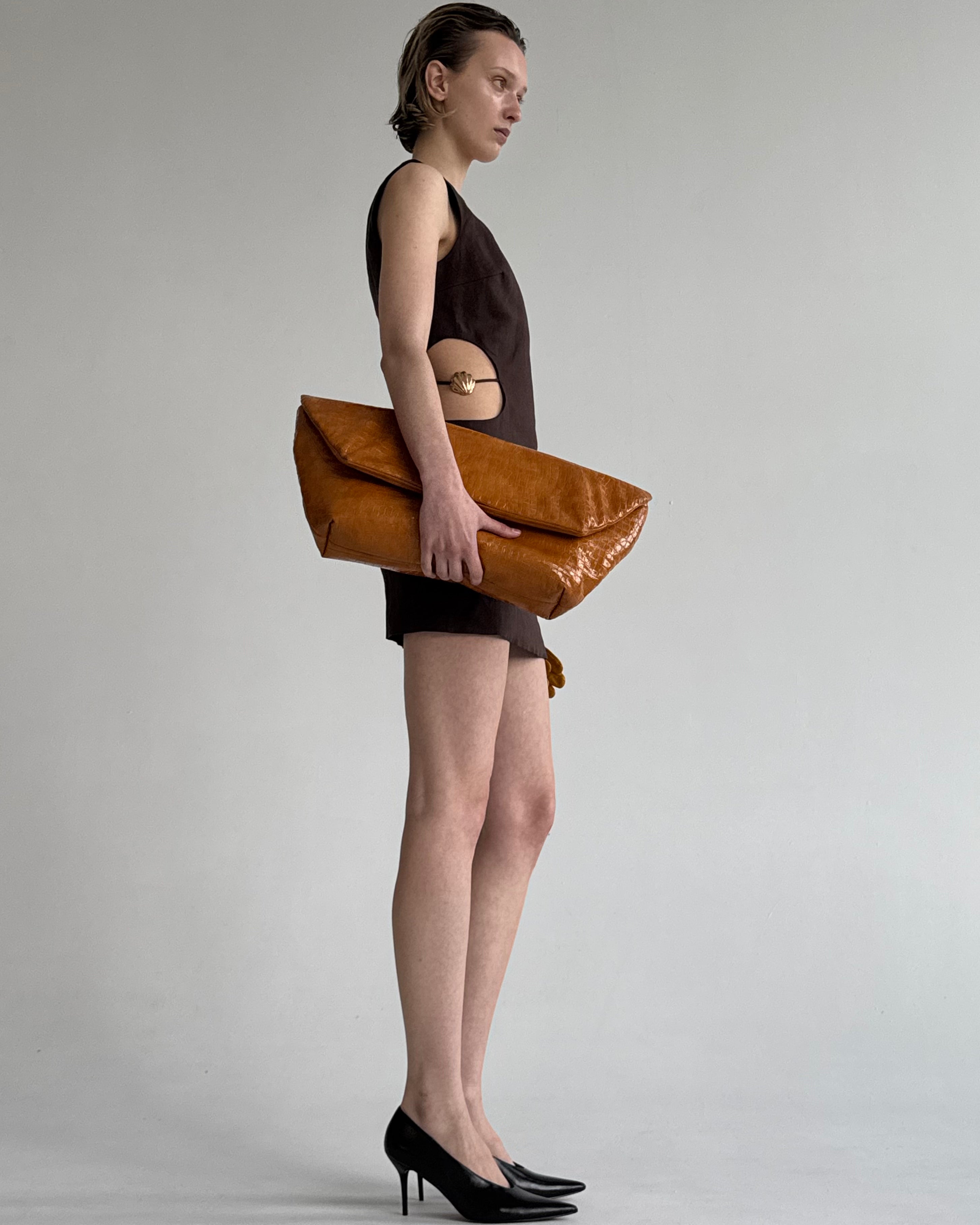 SERENA BROWN MINI DRESS