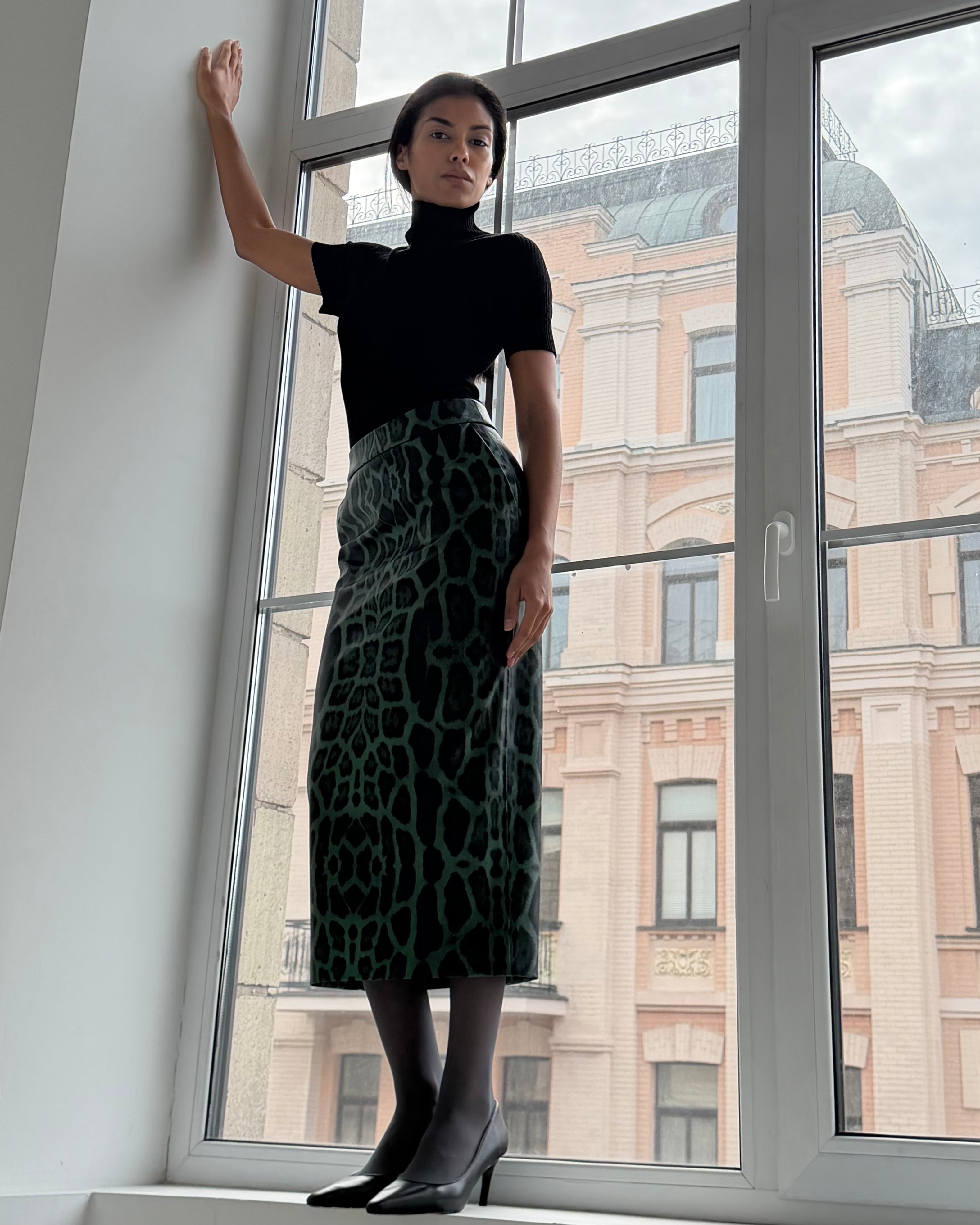 Leo Green Midi Skirt