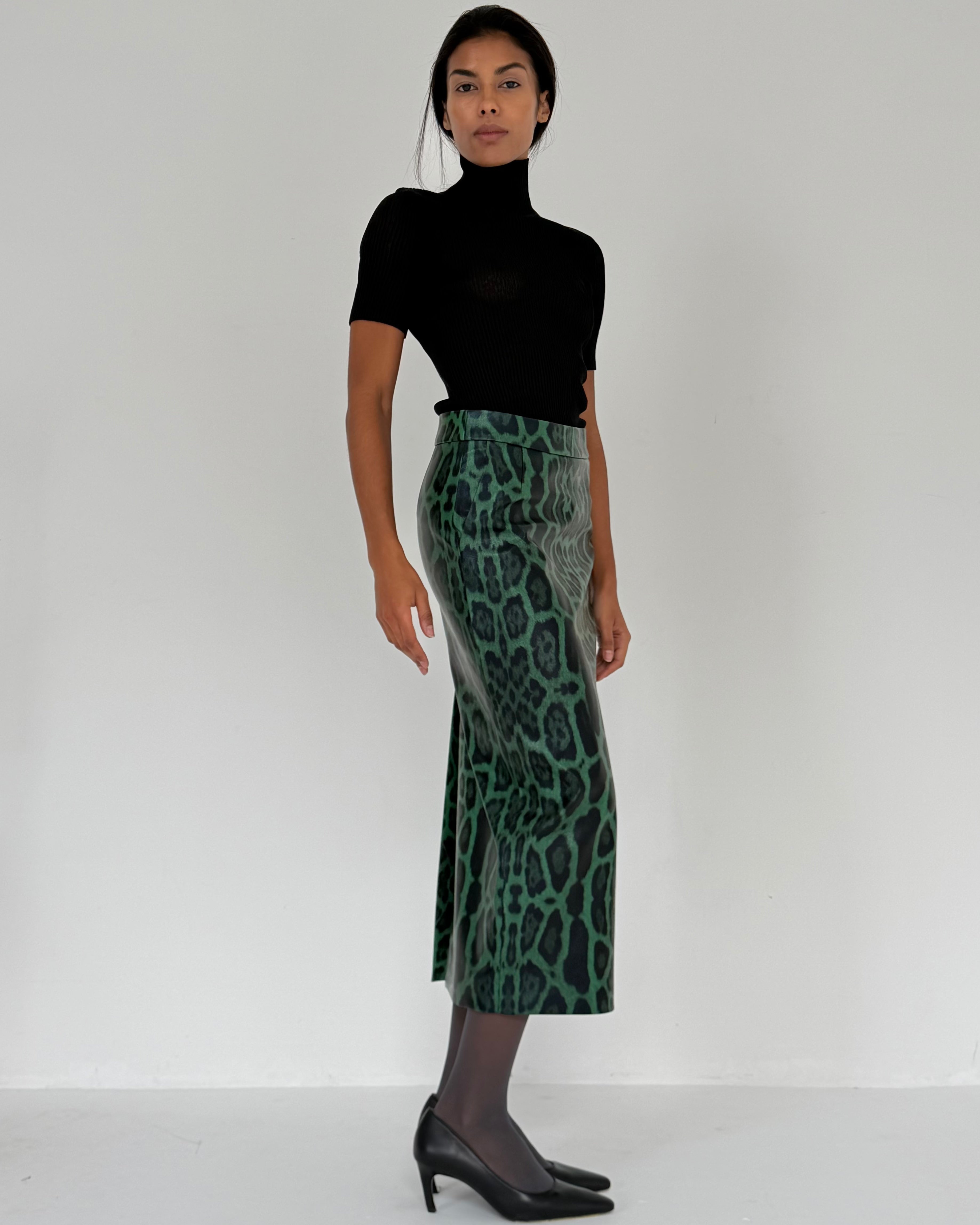 Leo Green Midi Skirt