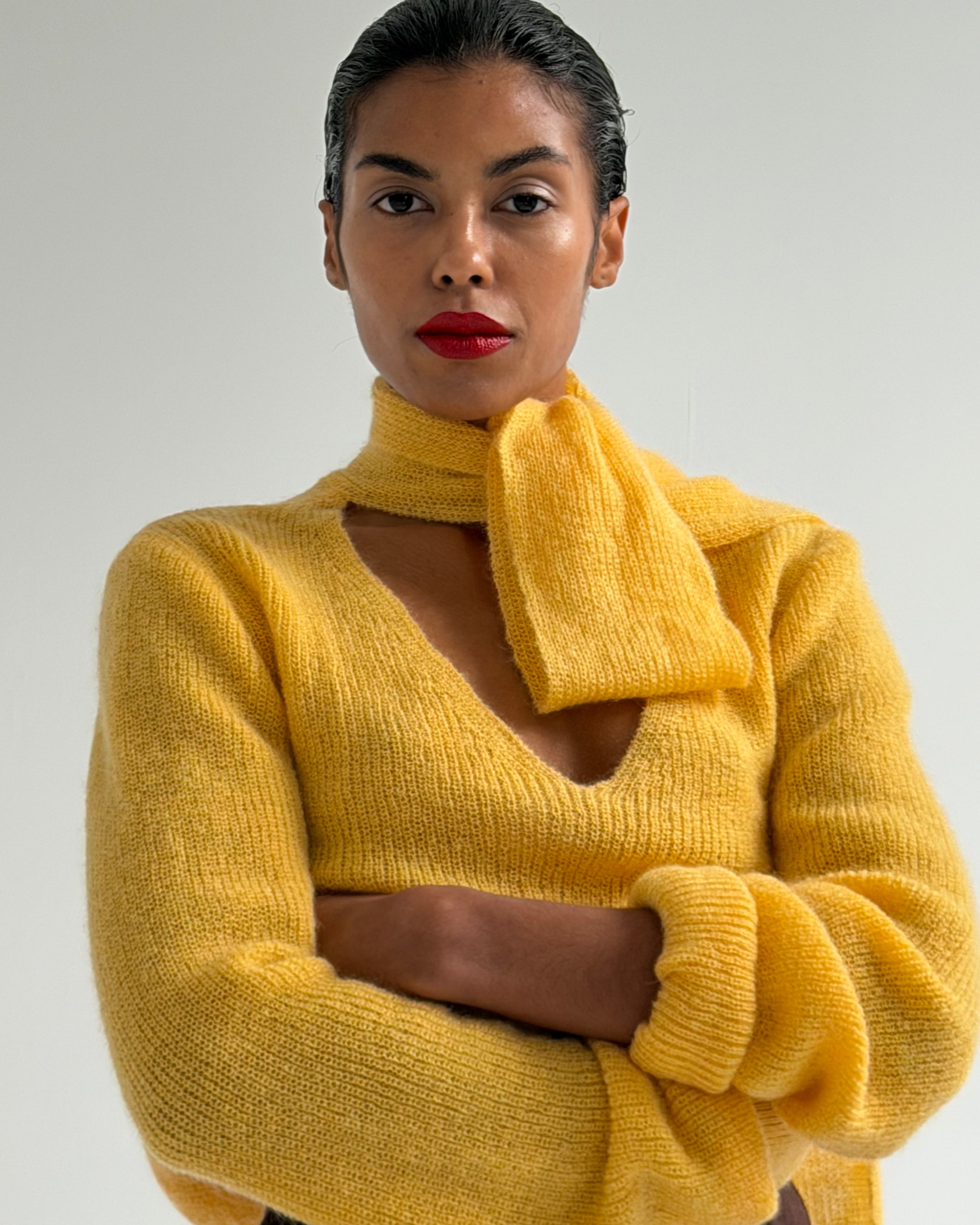Scarf Detail Knit Jumper