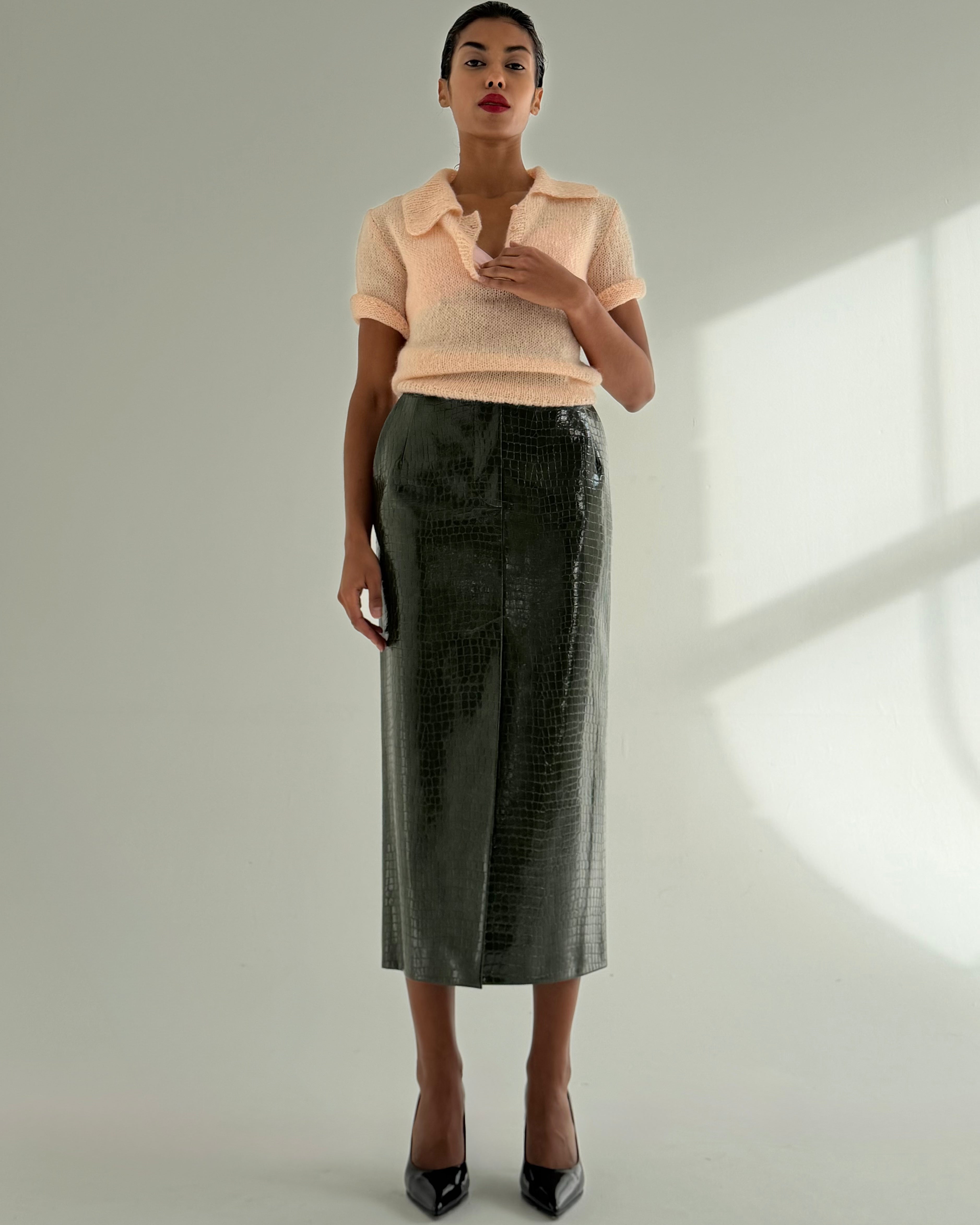 MOHAIR KNIT POLO
