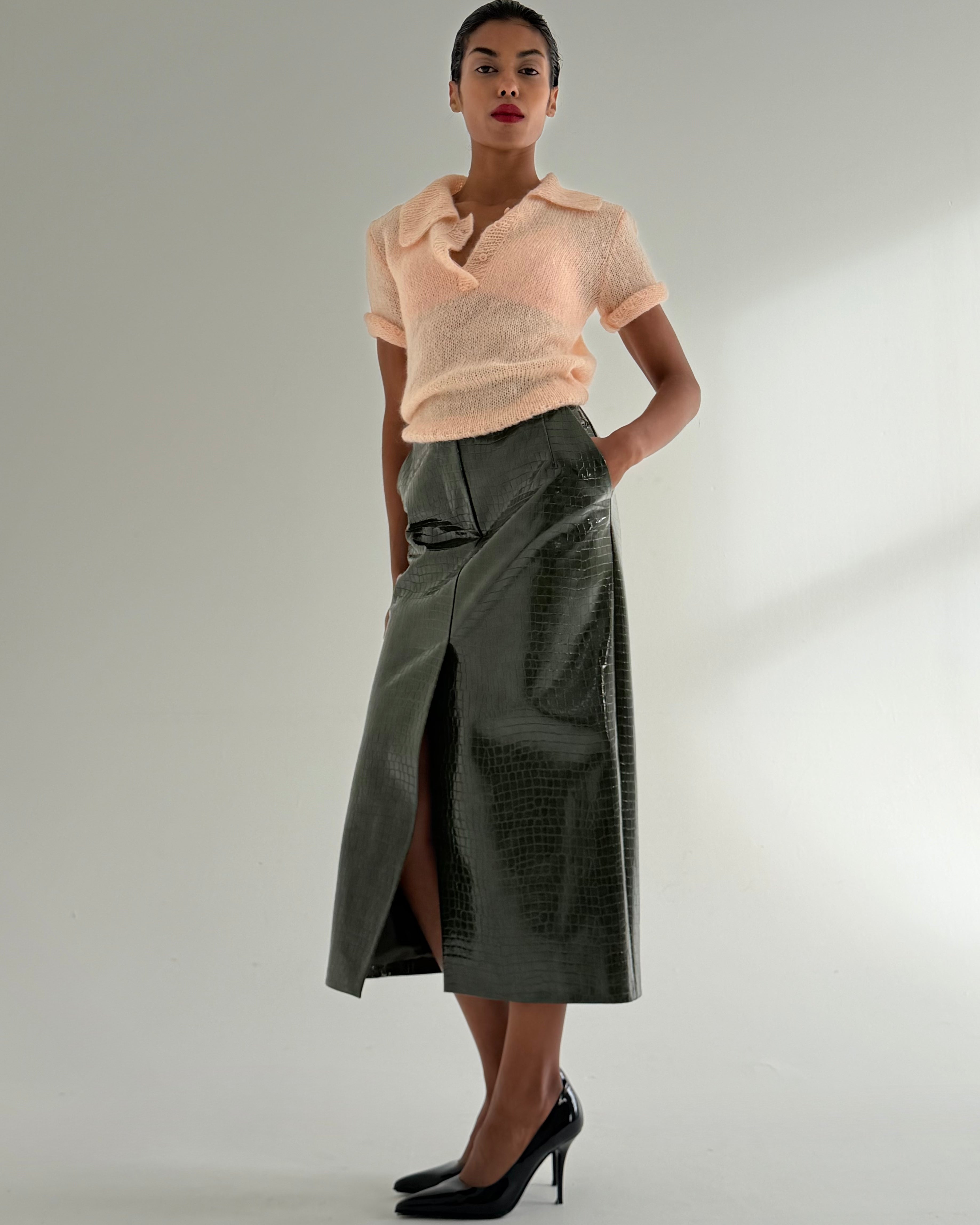 MOHAIR KNIT POLO