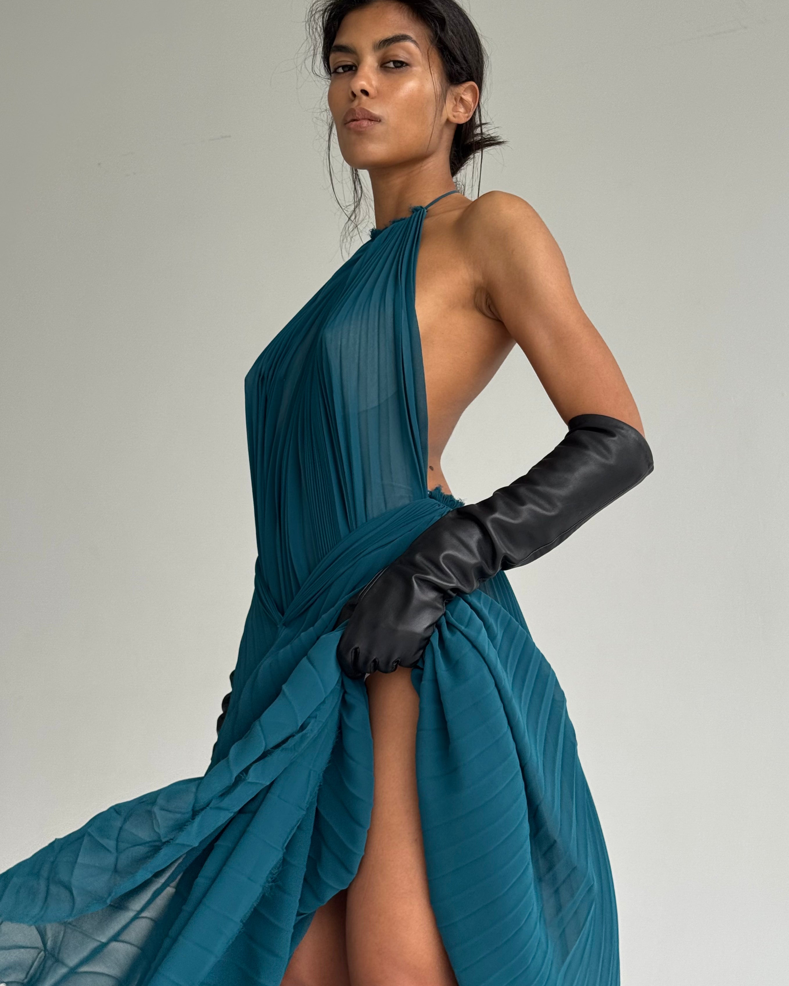 AMELIA PLEATED DRESS