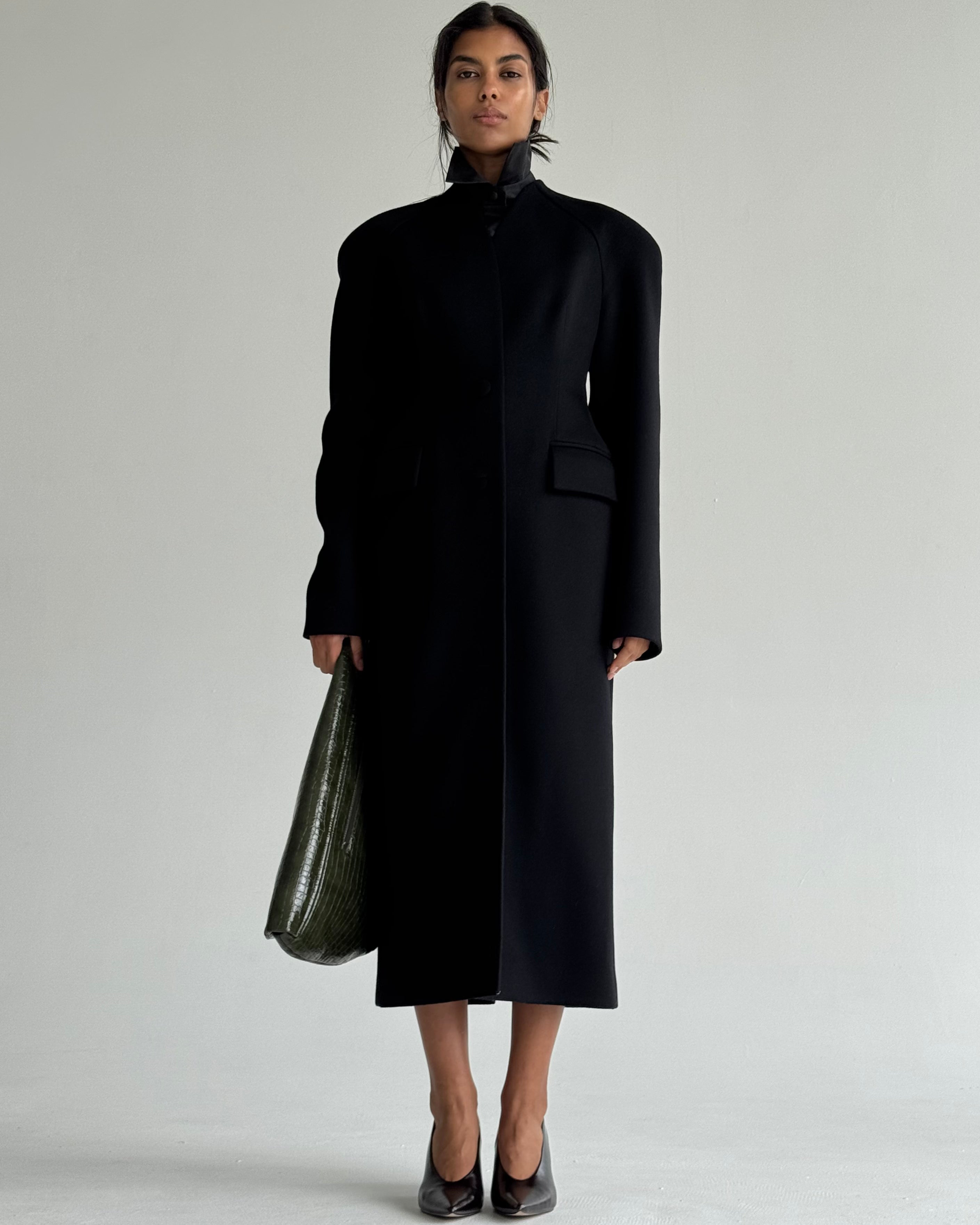 LUISA LONG BLACK COAT