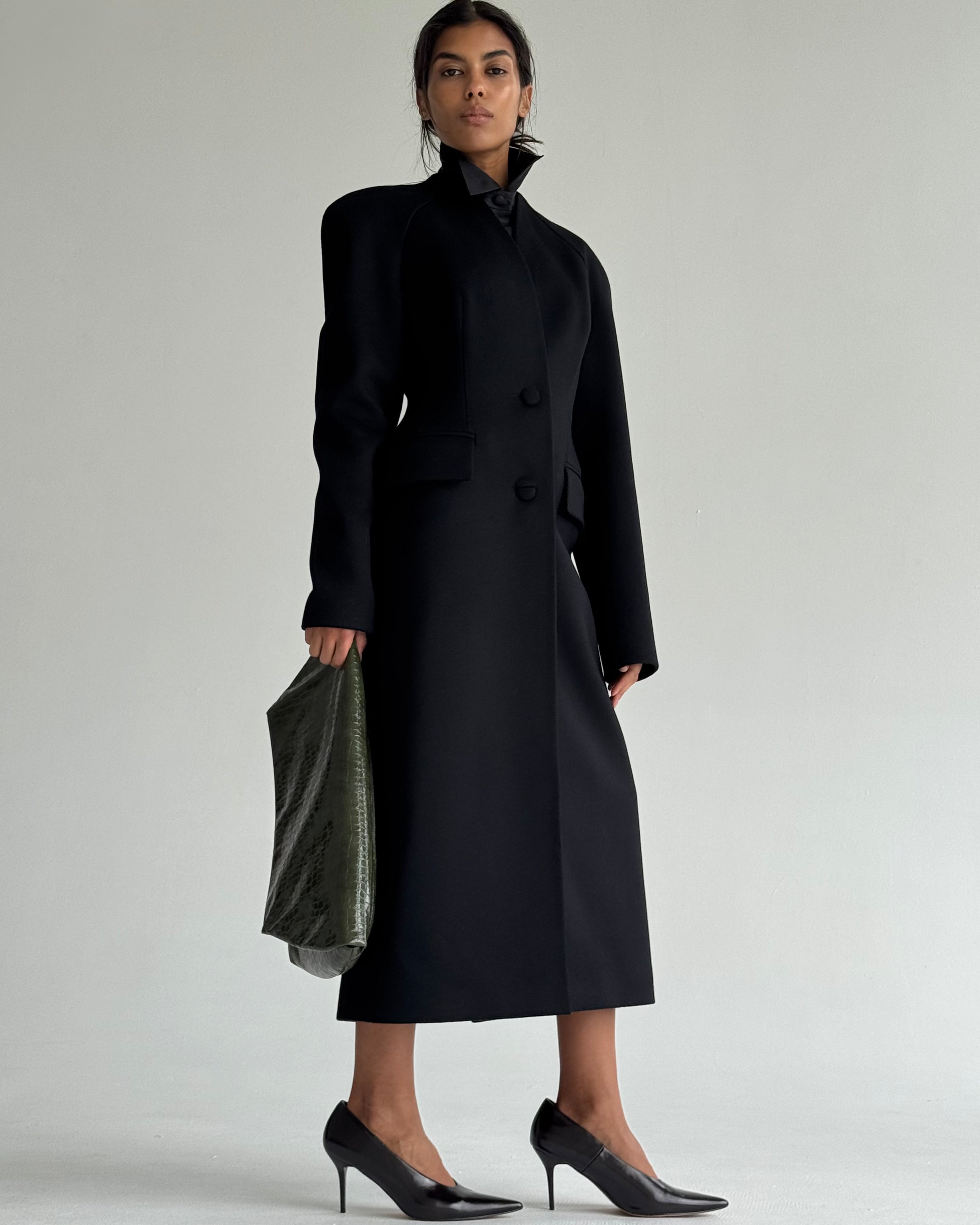 LUISA LONG BLACK COAT