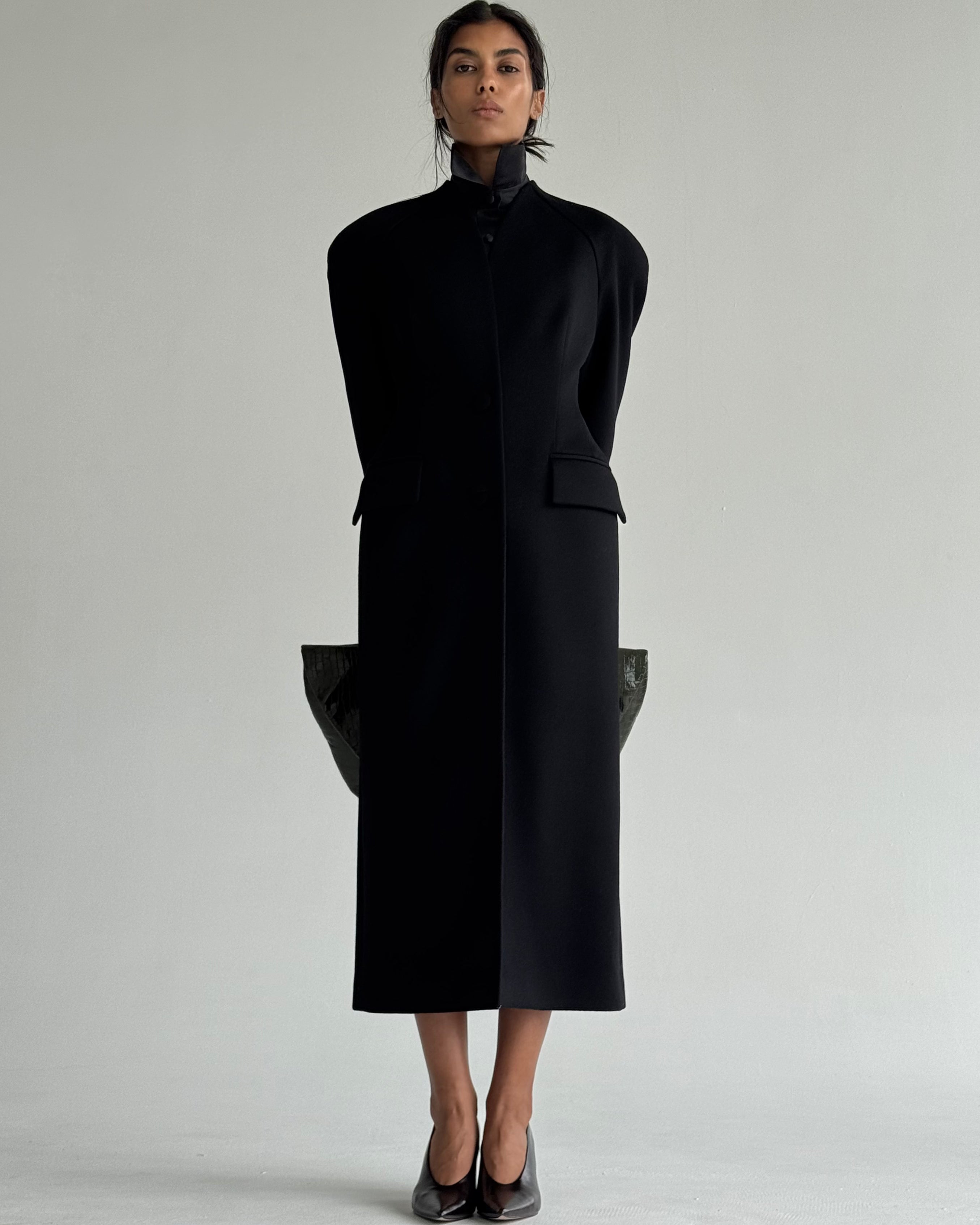 LUISA LONG BLACK COAT