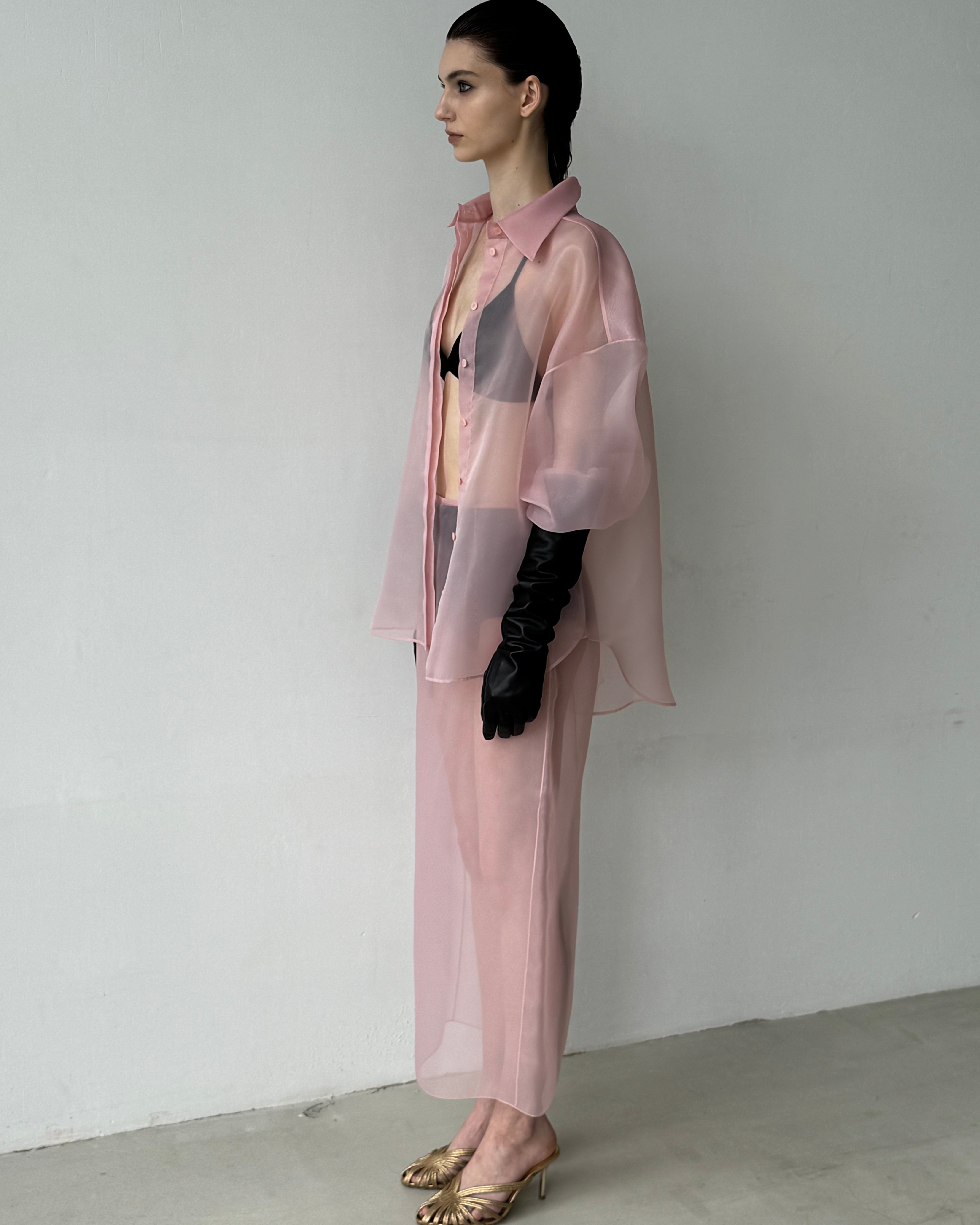 SEMI-SHEER PINK BLOUSE