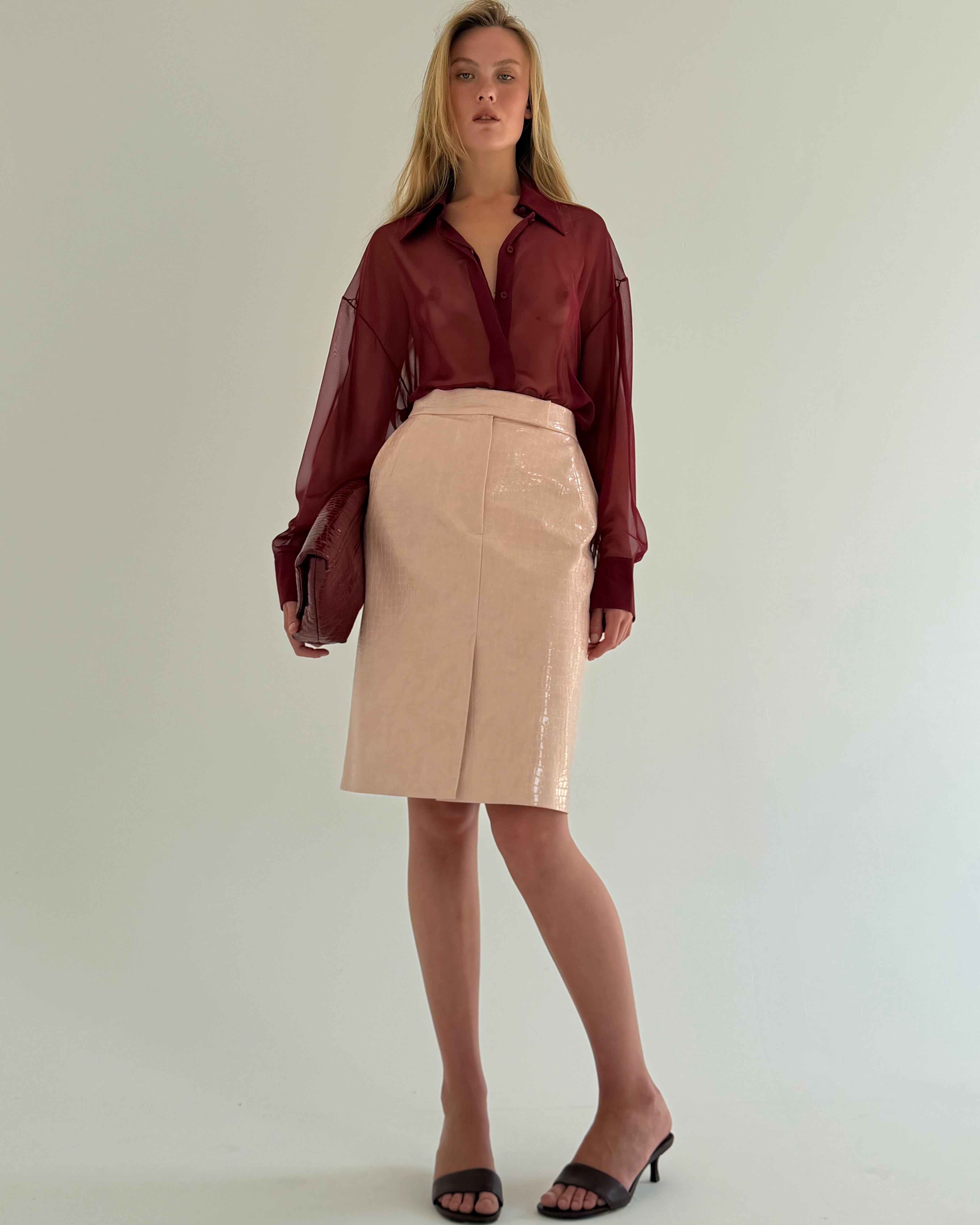 Croco Pink Skirt