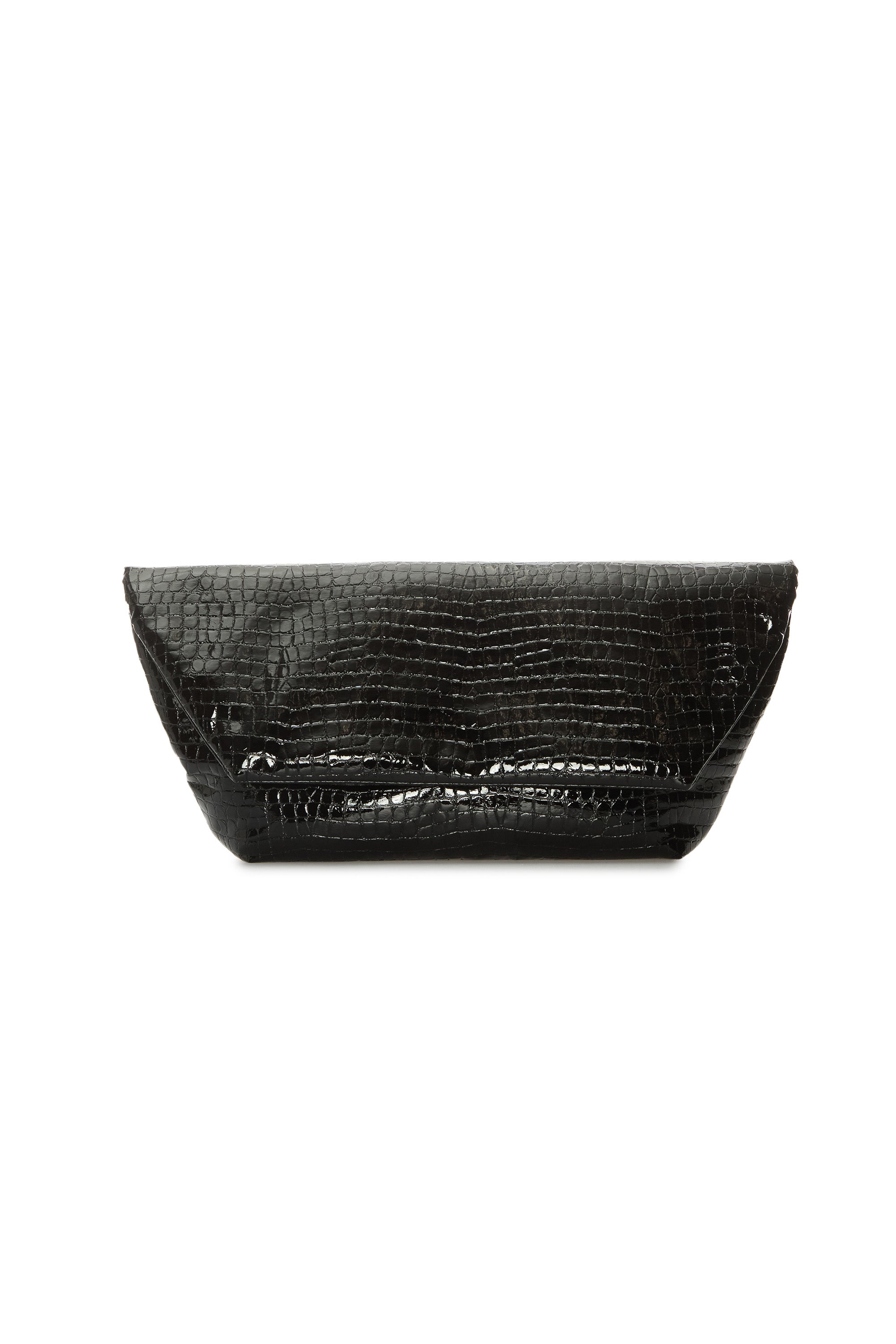 CROCO BLACK CLUTCH