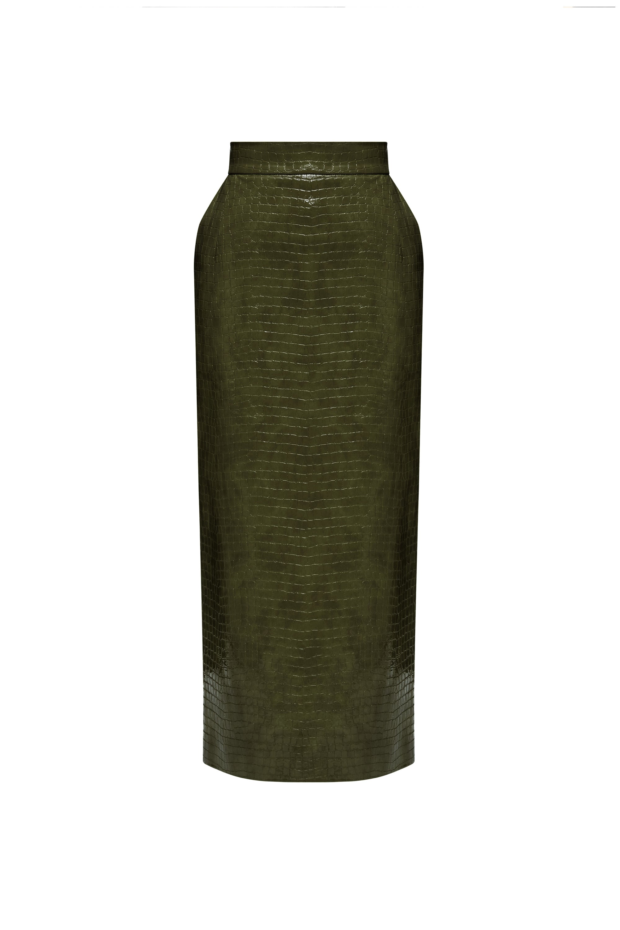 CROCO GREEN MIDI SKIRT