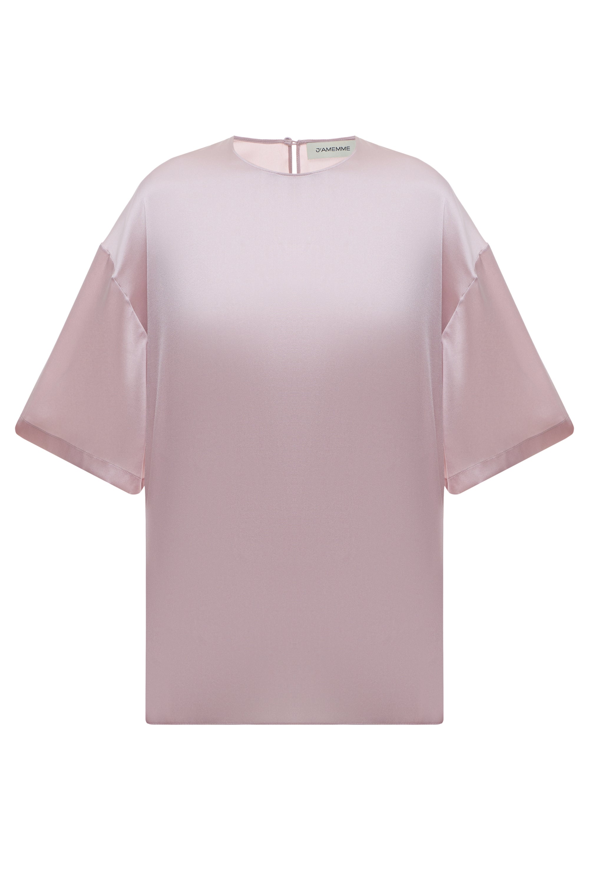 Blush pink silk top from the two-piece Aura set in 100% natural silk — J'AMEMME, Resort '27