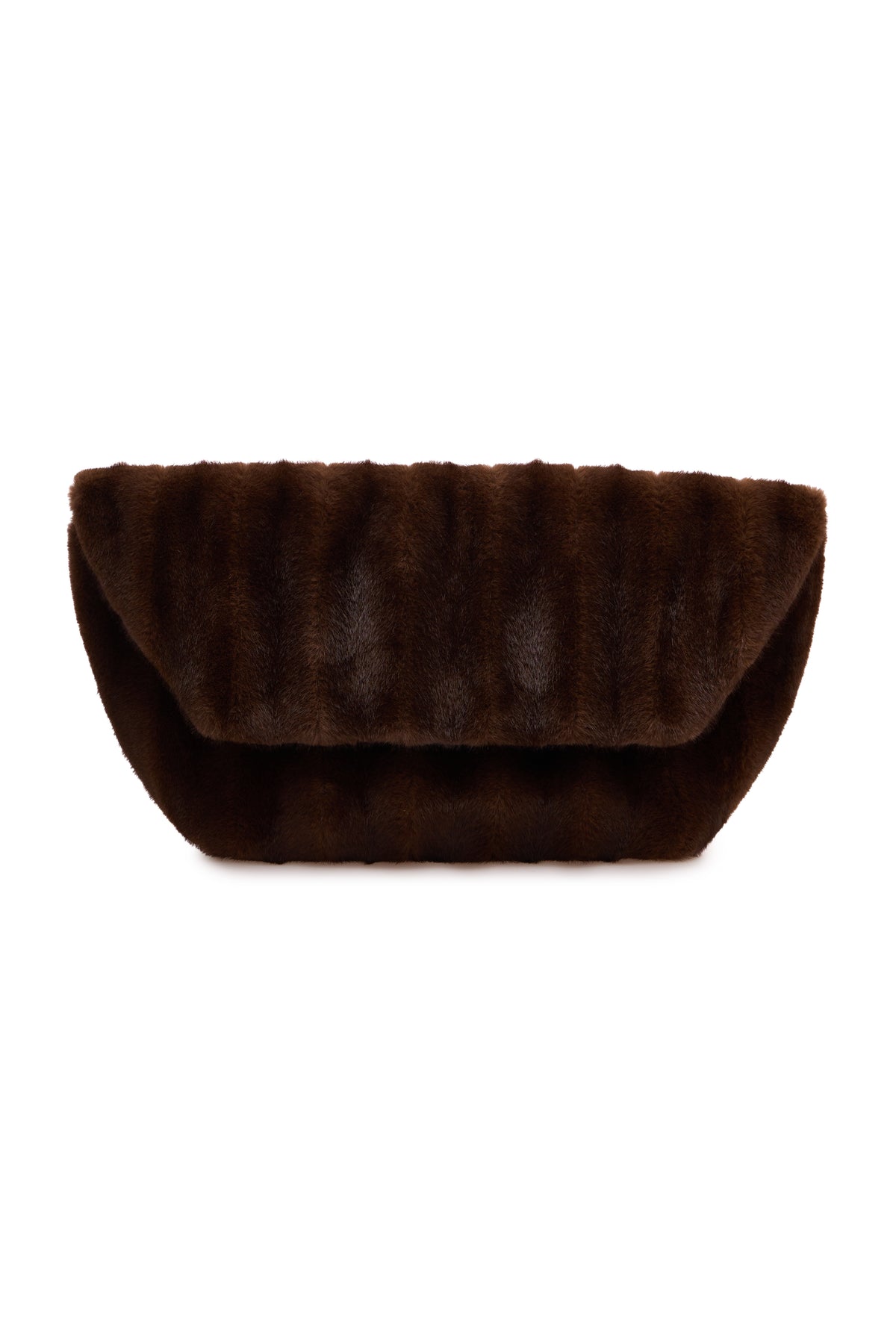 Oversized faux fur clutch in brown by J'amemme – photo 5 of 6