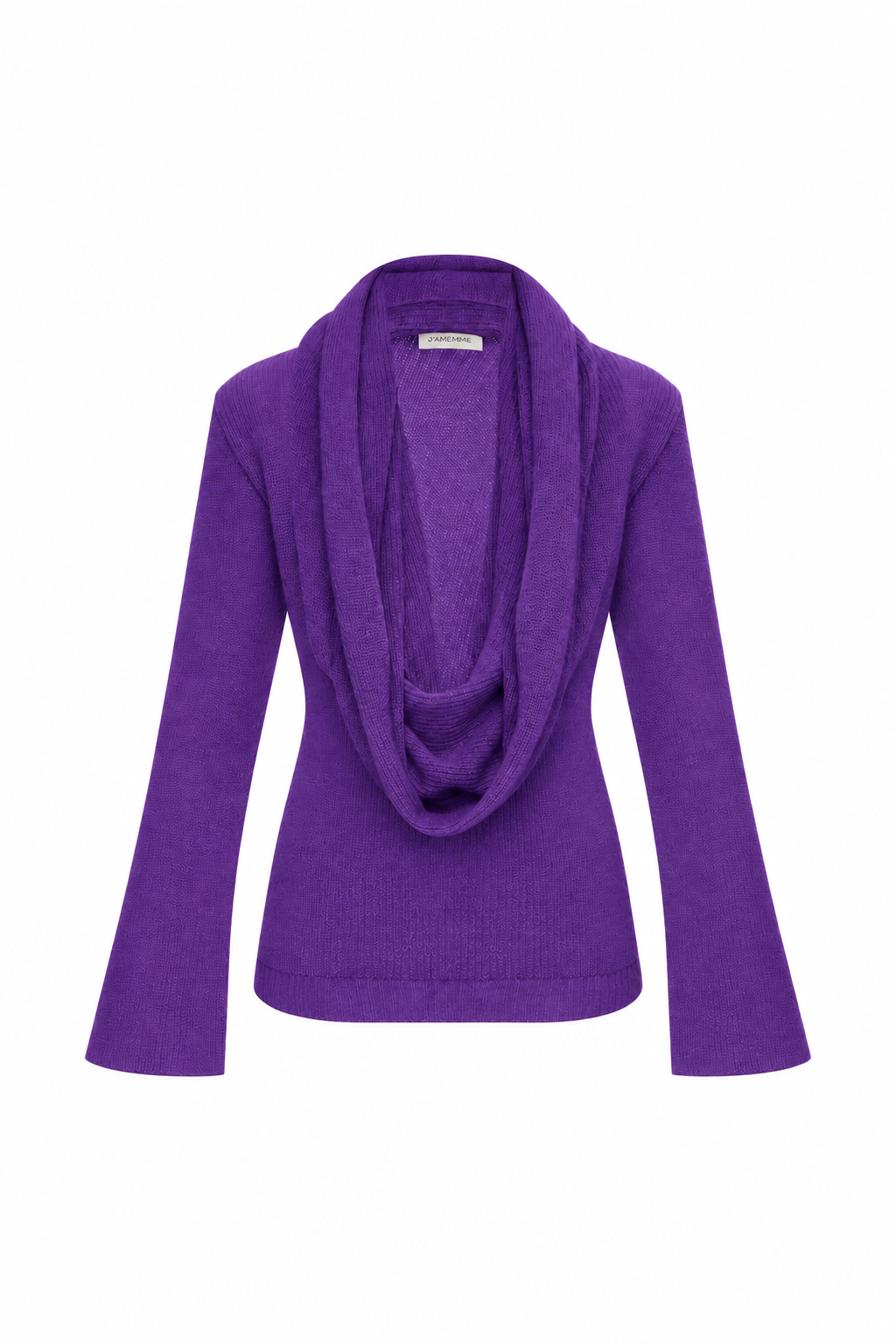 Purple hooded wool and silk knit jumper by J'amemme – main product photo