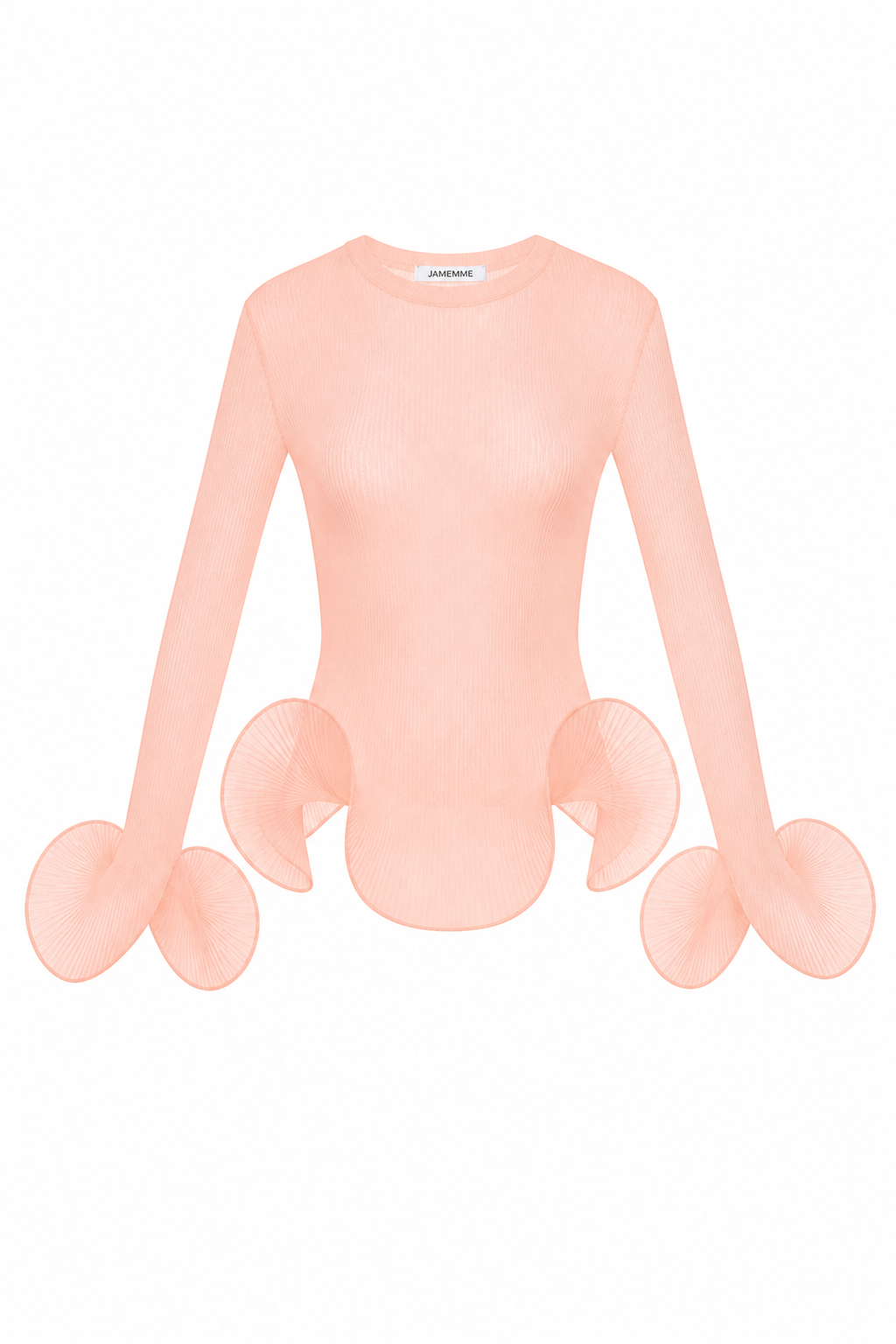 Jamemme LEILAH KNIT TOP Pink - stretch viscose knit long-sleeve top SS26
