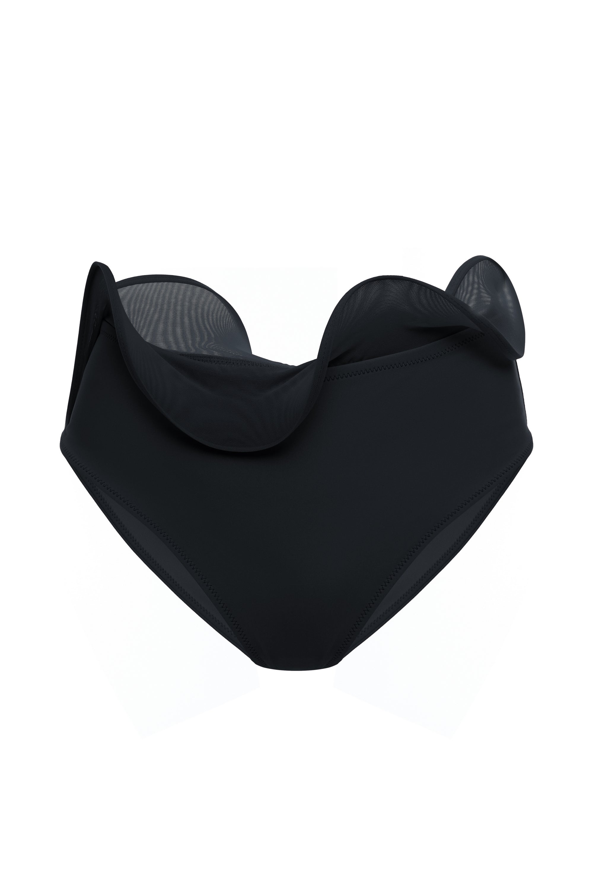 Black high-waisted bikini bottoms cut high on the leg, Italian Carvico jersey — J'AMEMME Parthenope, Resort '27