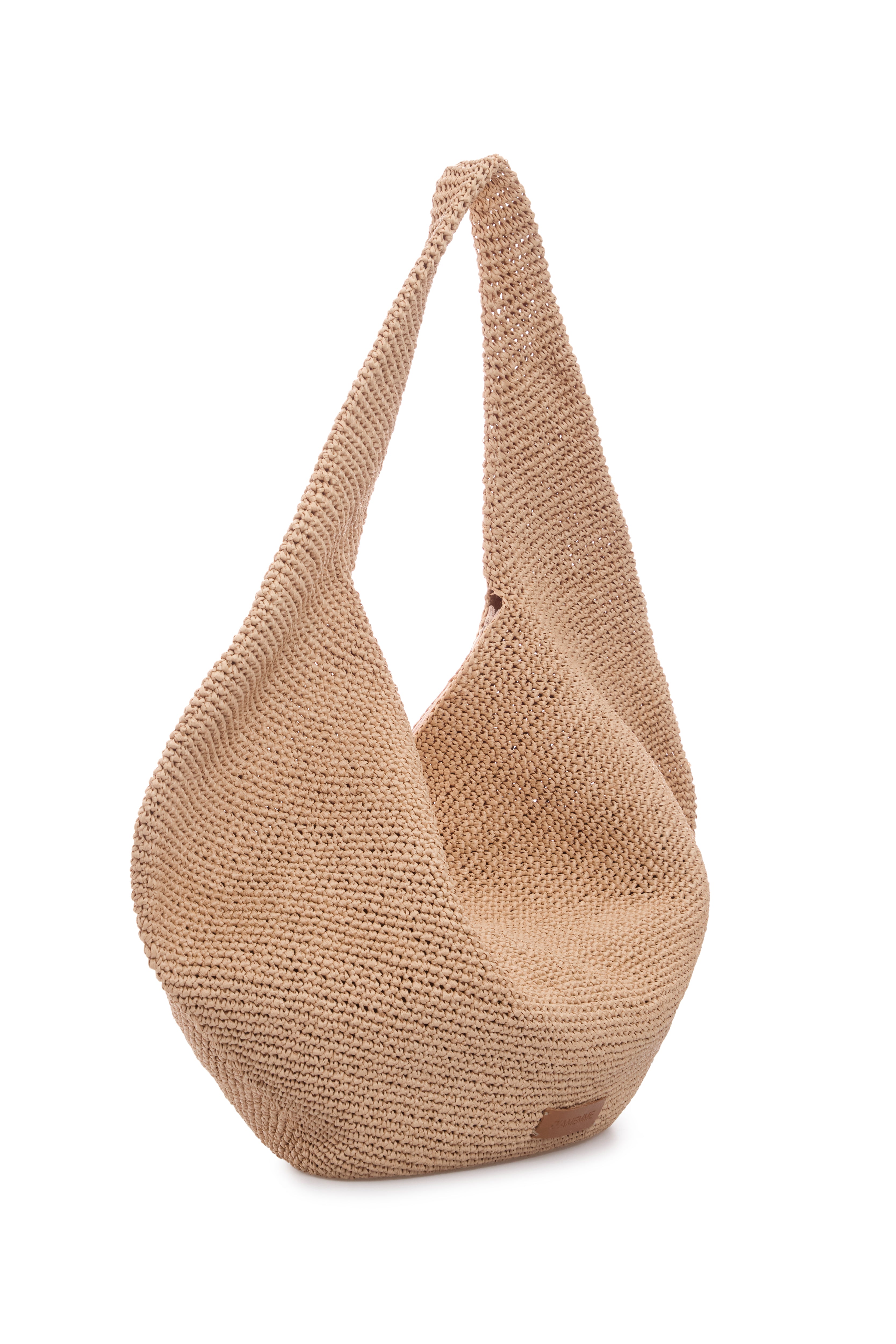 Beige raffia beach bag shown from above — J'AMEMME Summer