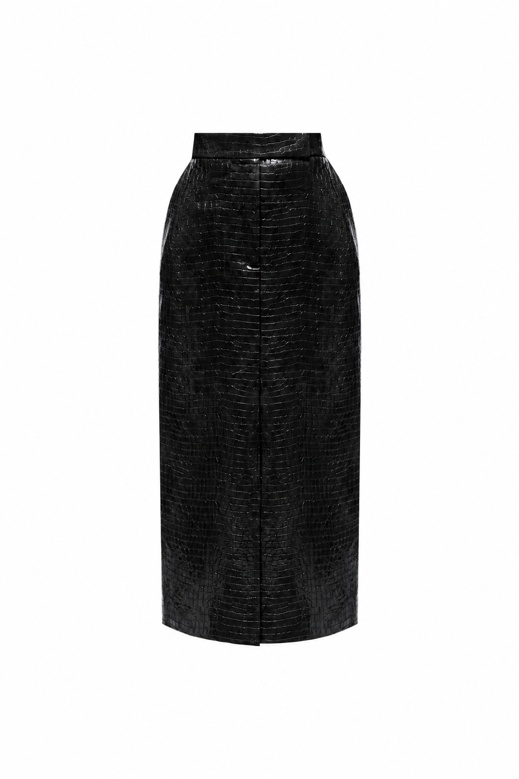 CROCO BLACK MIDI SKIRT