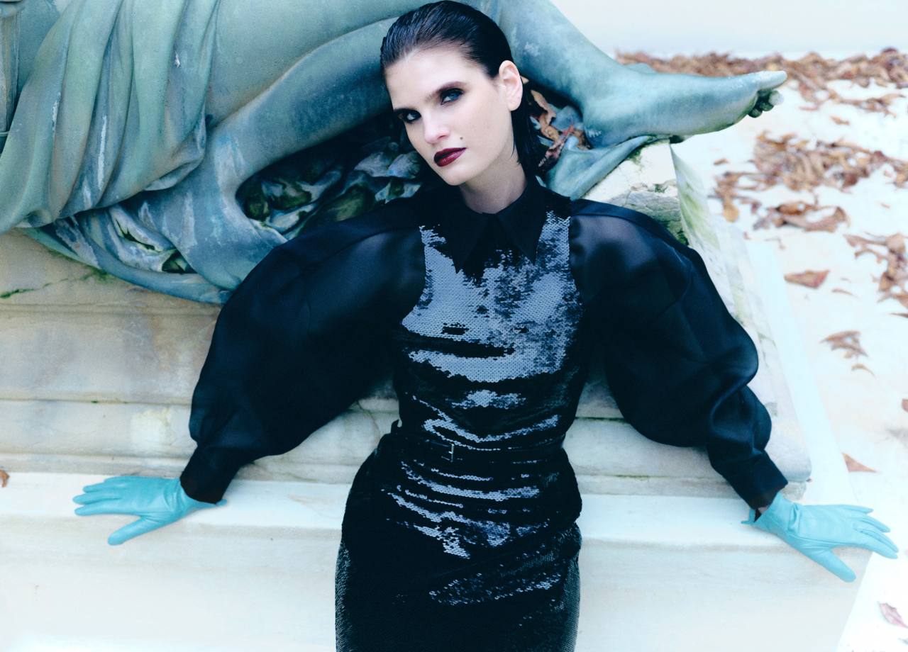 SEMI-SHEER BLACK BLOUSE