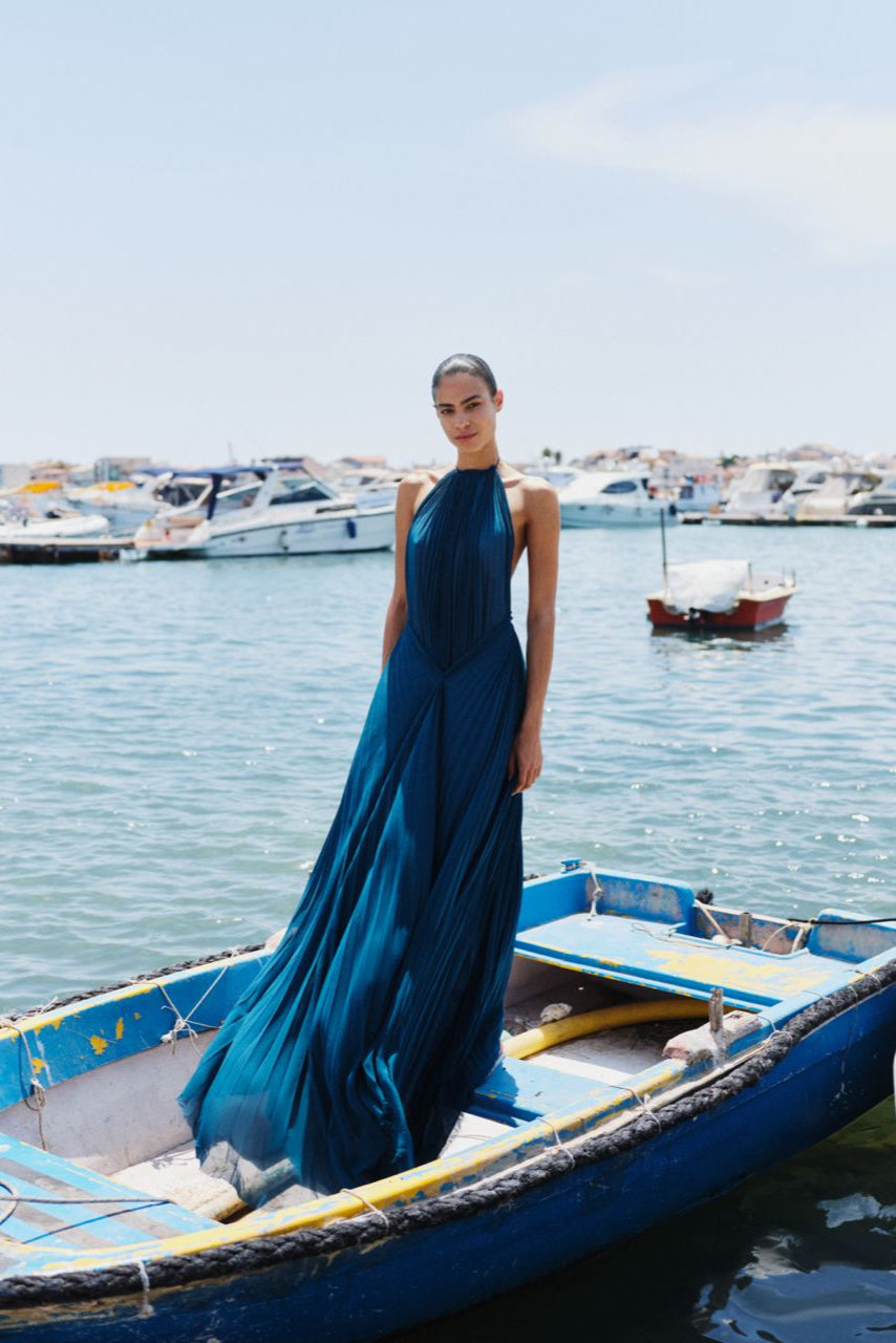 AMELIA PLEATED DRESS