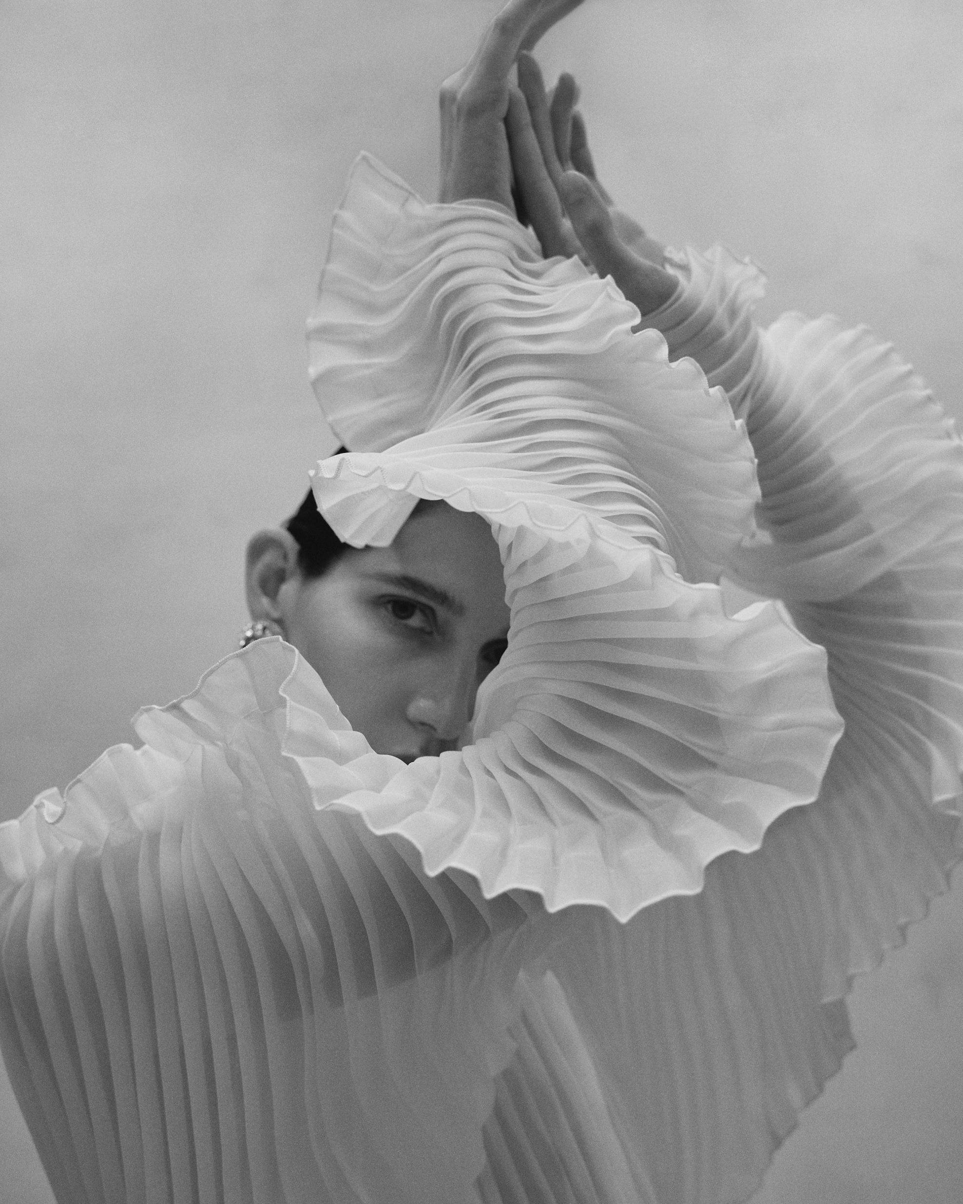 ALISHA PLEATED WHITE DRESS
