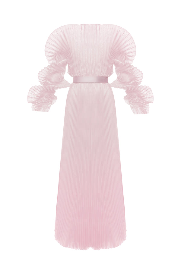 ALISHA PLEATED DUSTY ROSE  DRESS