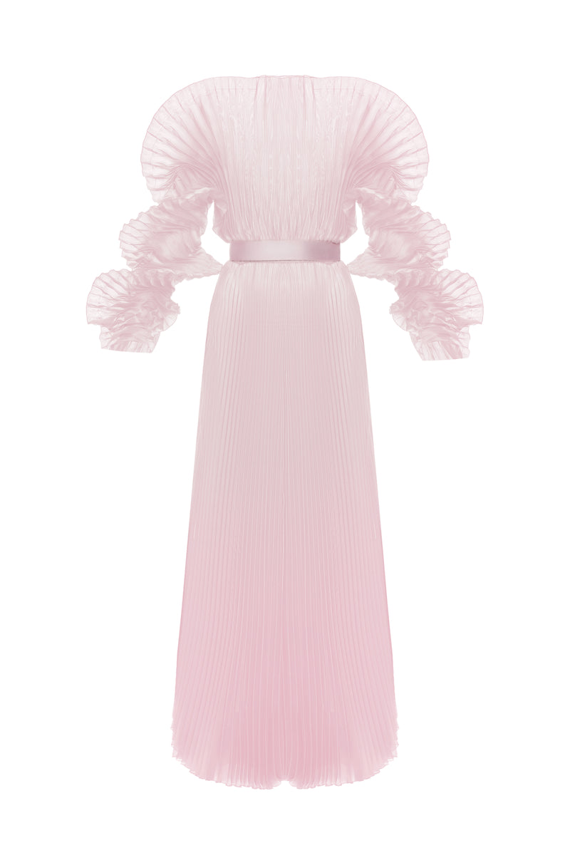 ALISHA PLEATED DUSTY ROSE  DRESS