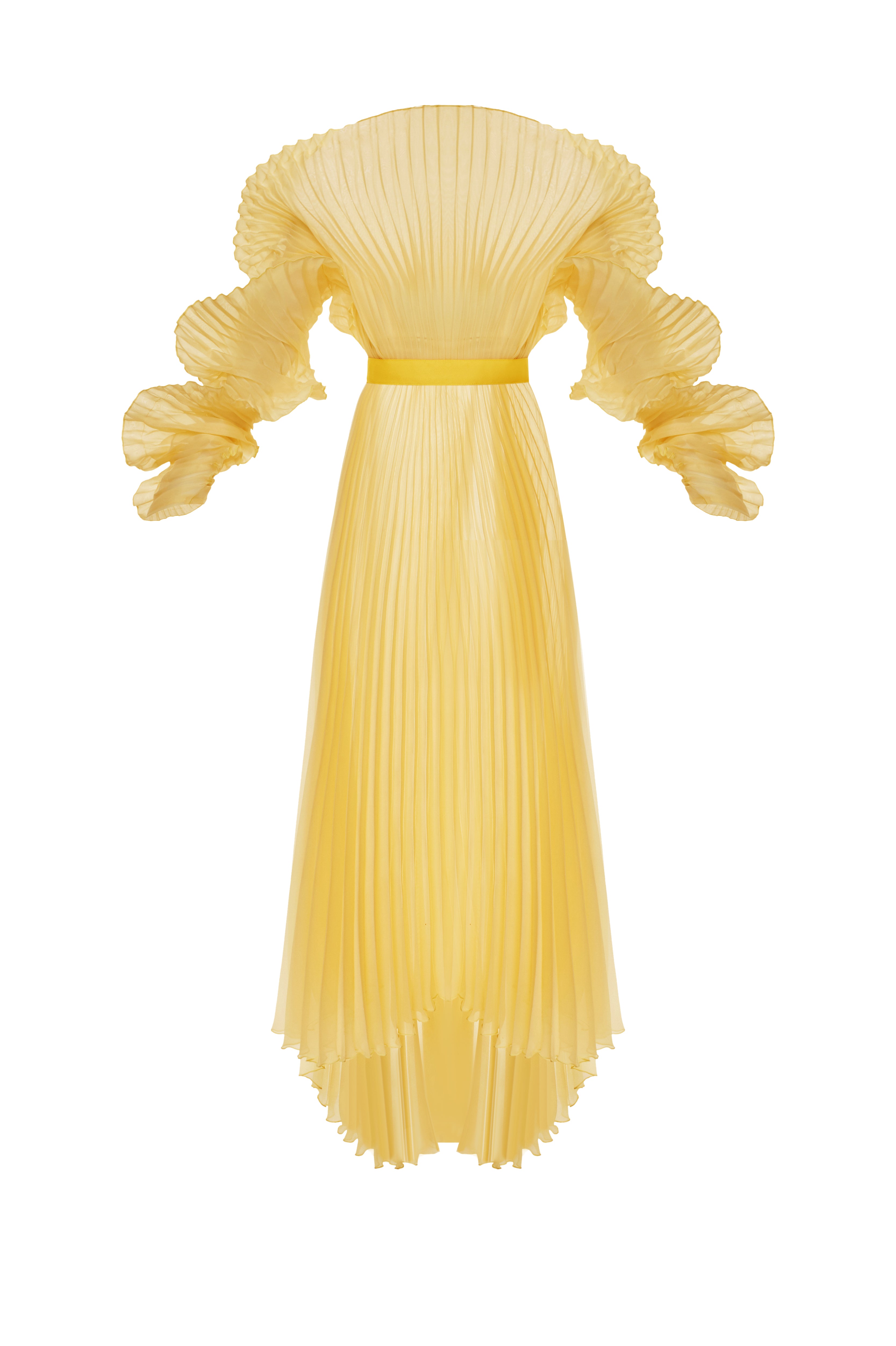 ALISHA PLEATED YELLOW DRESS