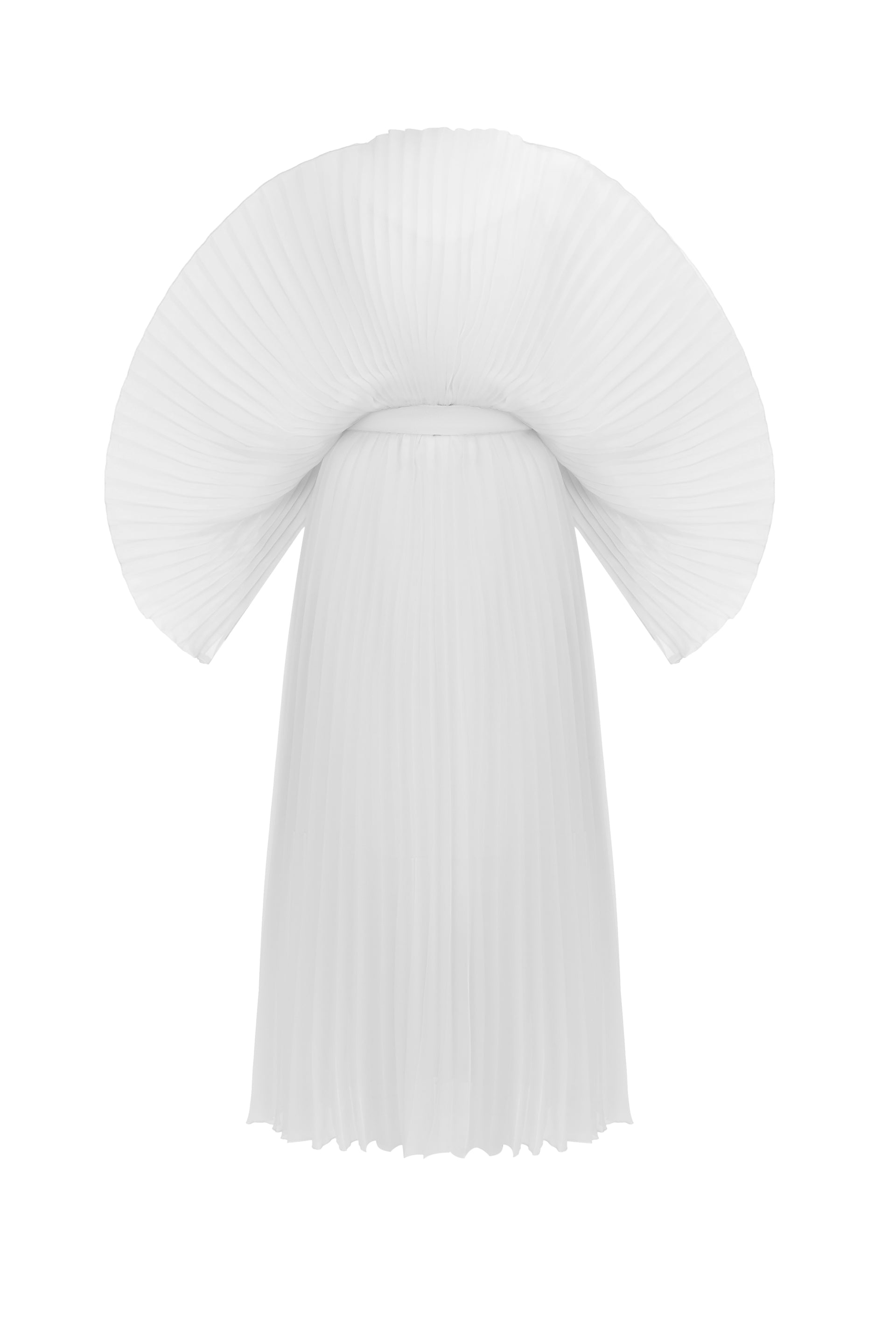 Cloud Dress White — NYFW Runway Pleated Dress