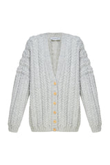 NEONELLA WOOL CABLE KNIT CARDIGAN