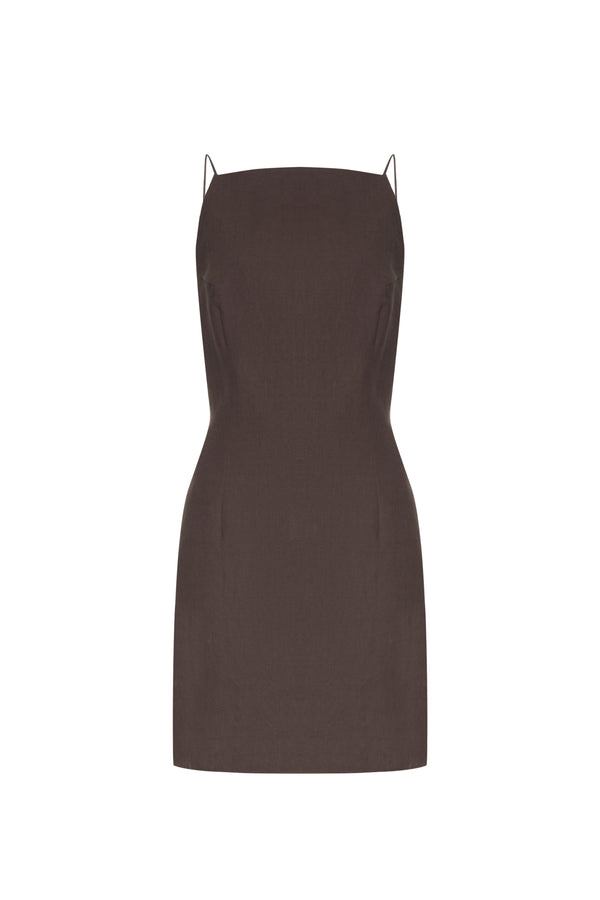 ADELLA BROWN MINI DRESS