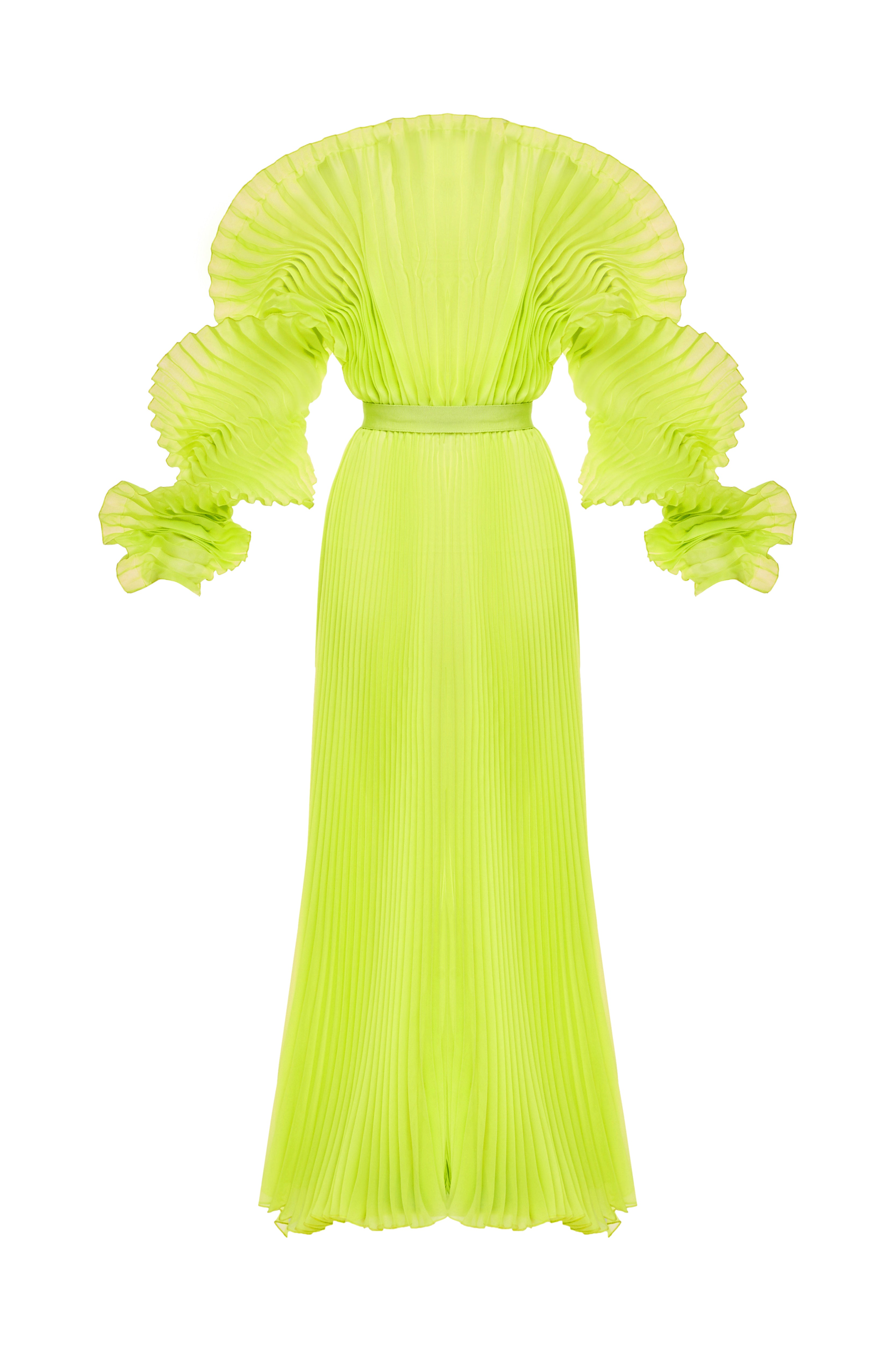 ALISHA PLEATED NEON DRESS