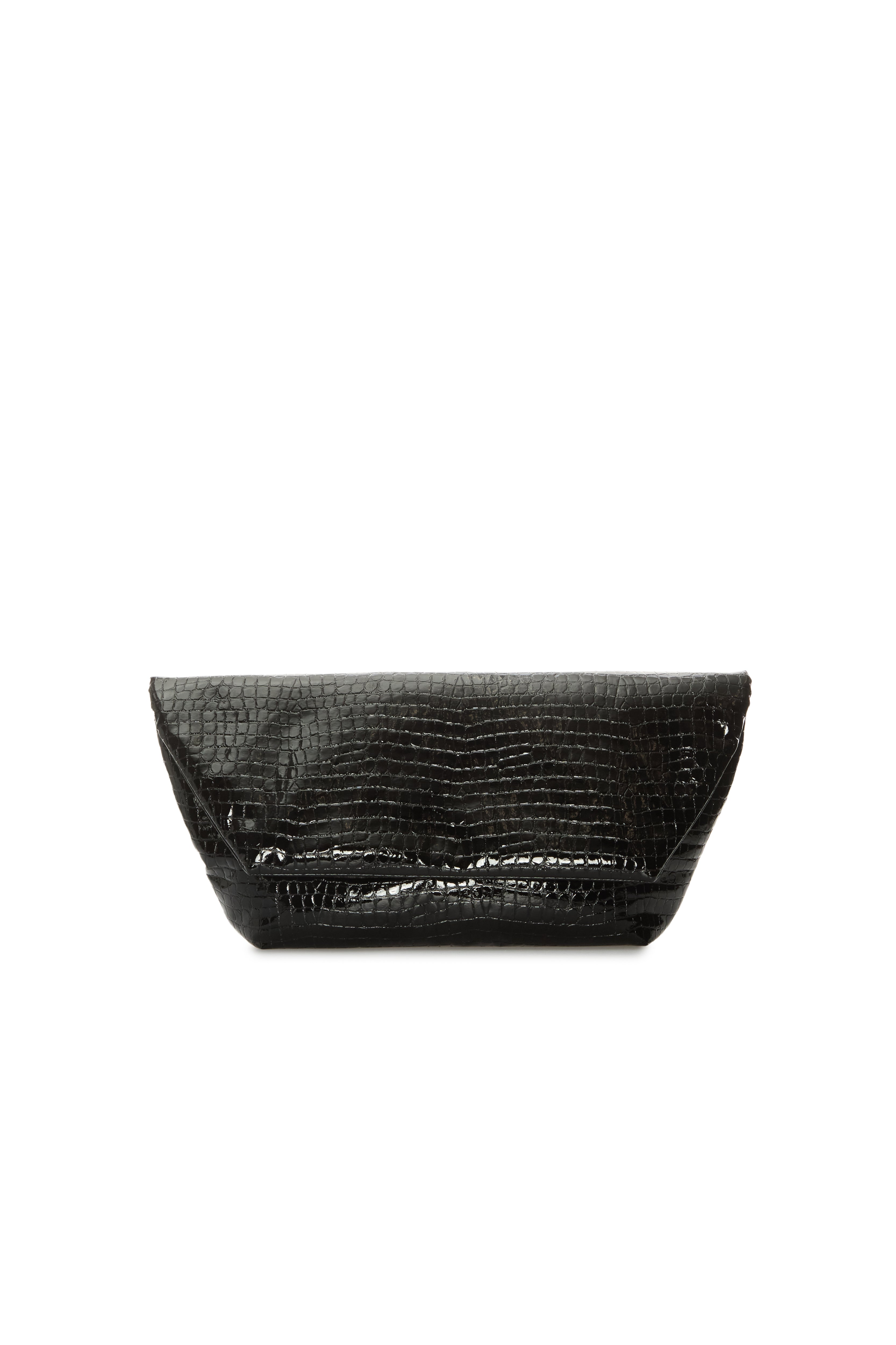 CROCO BLACK CLUTCH