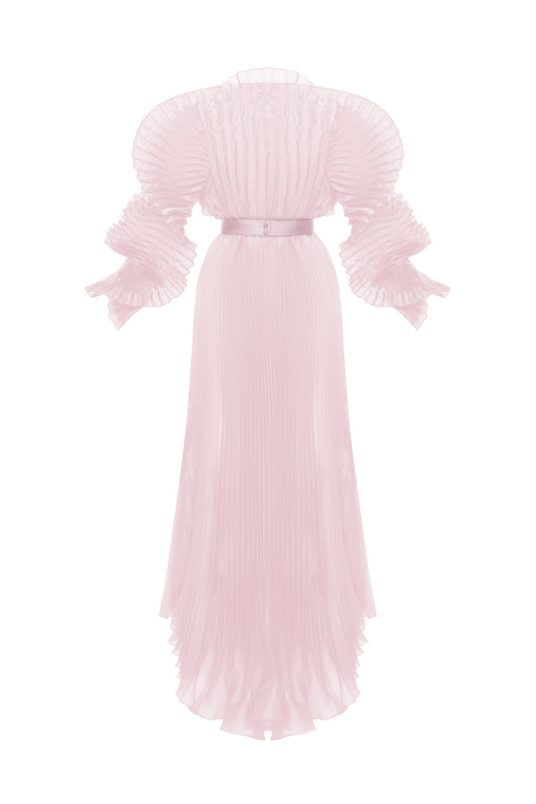 ALISHA PLEATED DUSTY ROSE  DRESS