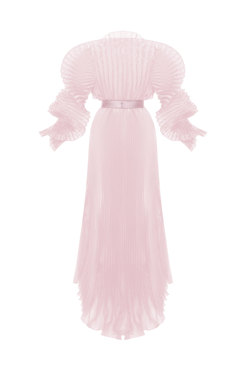 ALISHA PLEATED DUSTY ROSE  DRESS