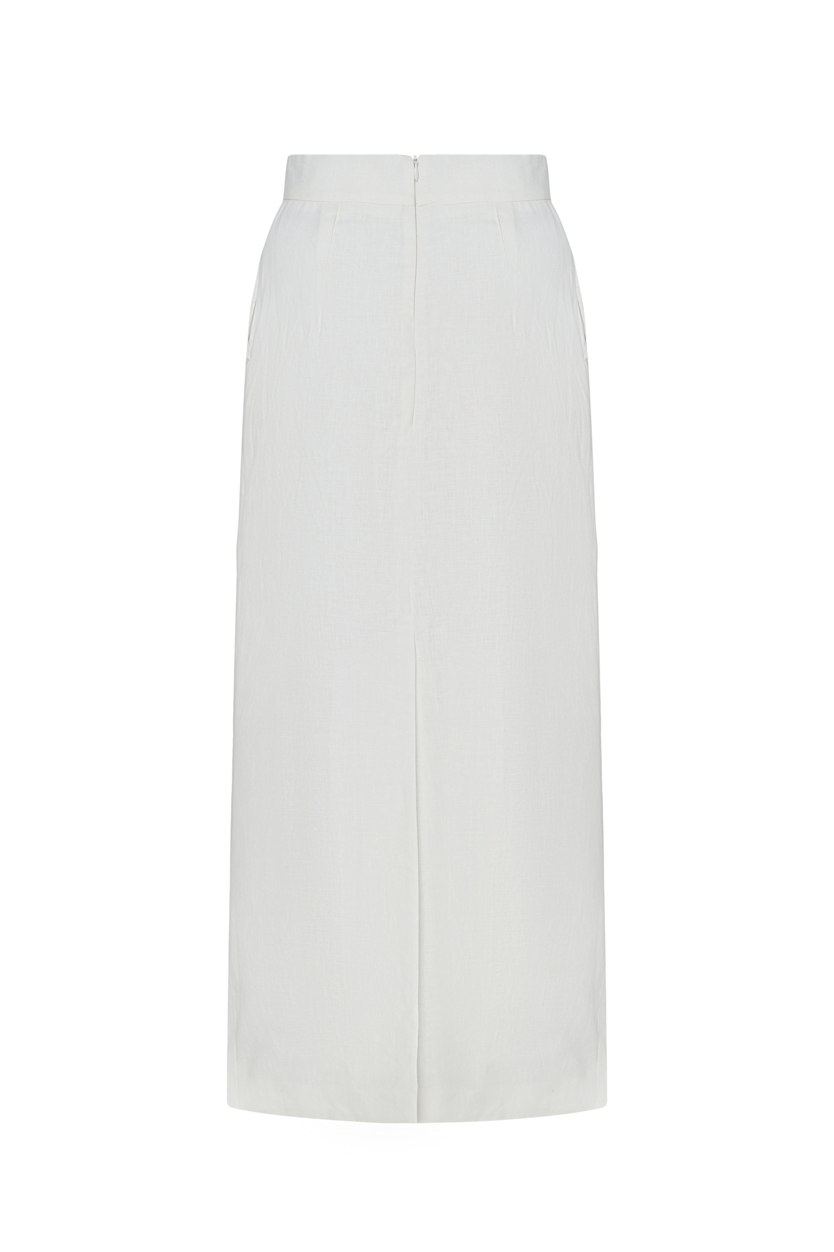 TYRA WHITE MIDI SKIRT