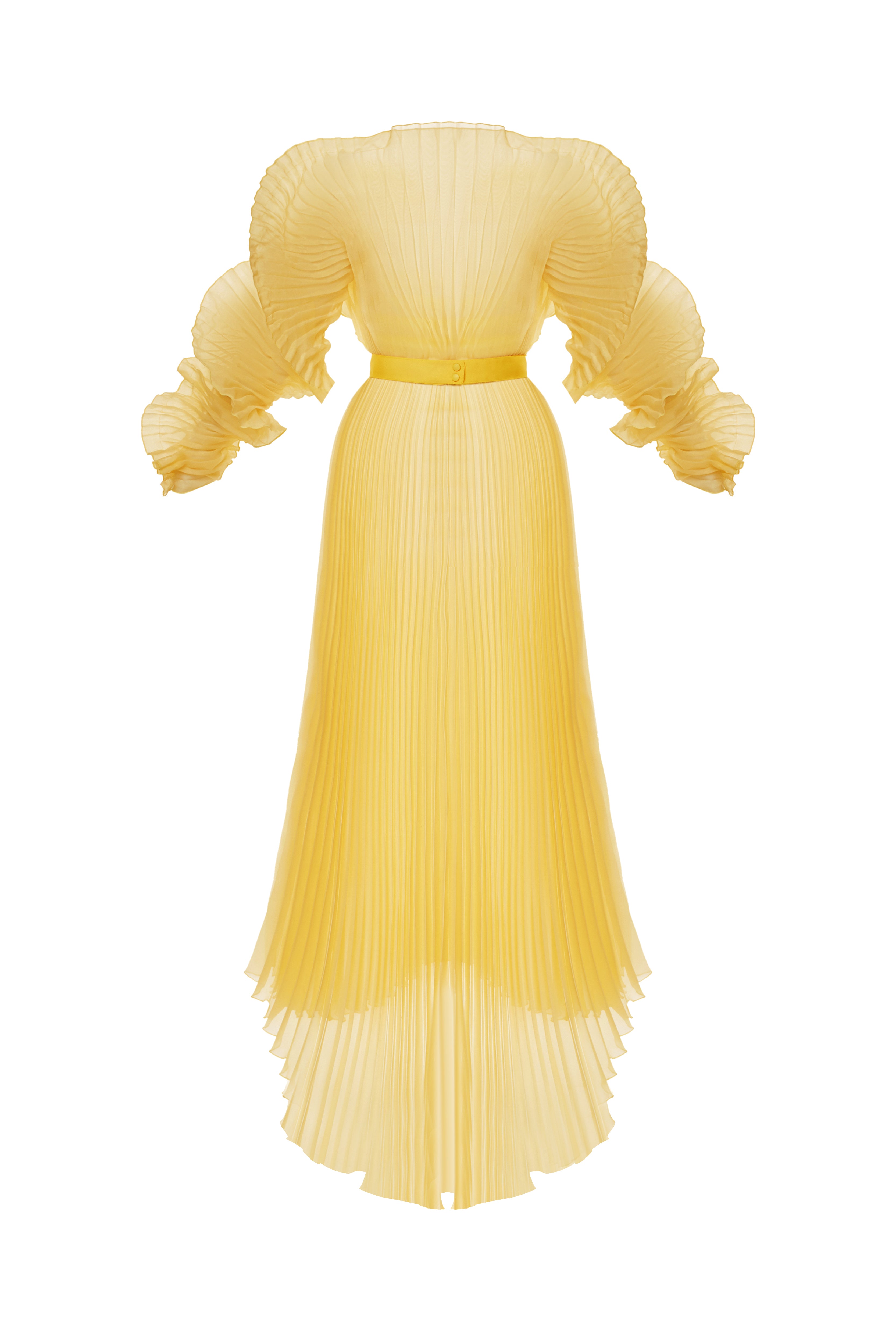 ALISHA PLEATED YELLOW DRESS