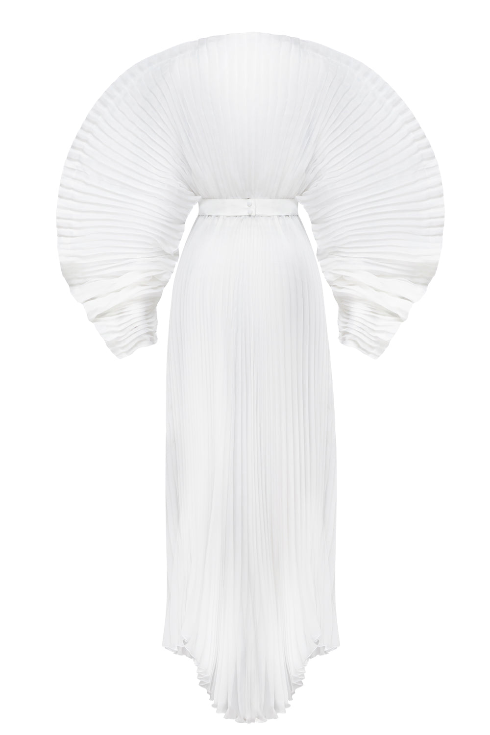 ALISHA PLEATED WHITE DRESS
