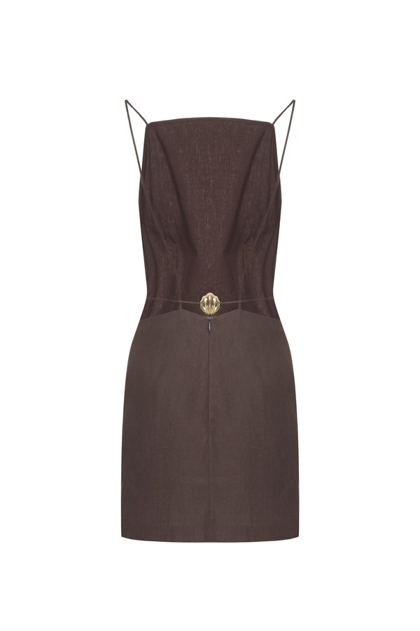 ADELLA BROWN MINI DRESS