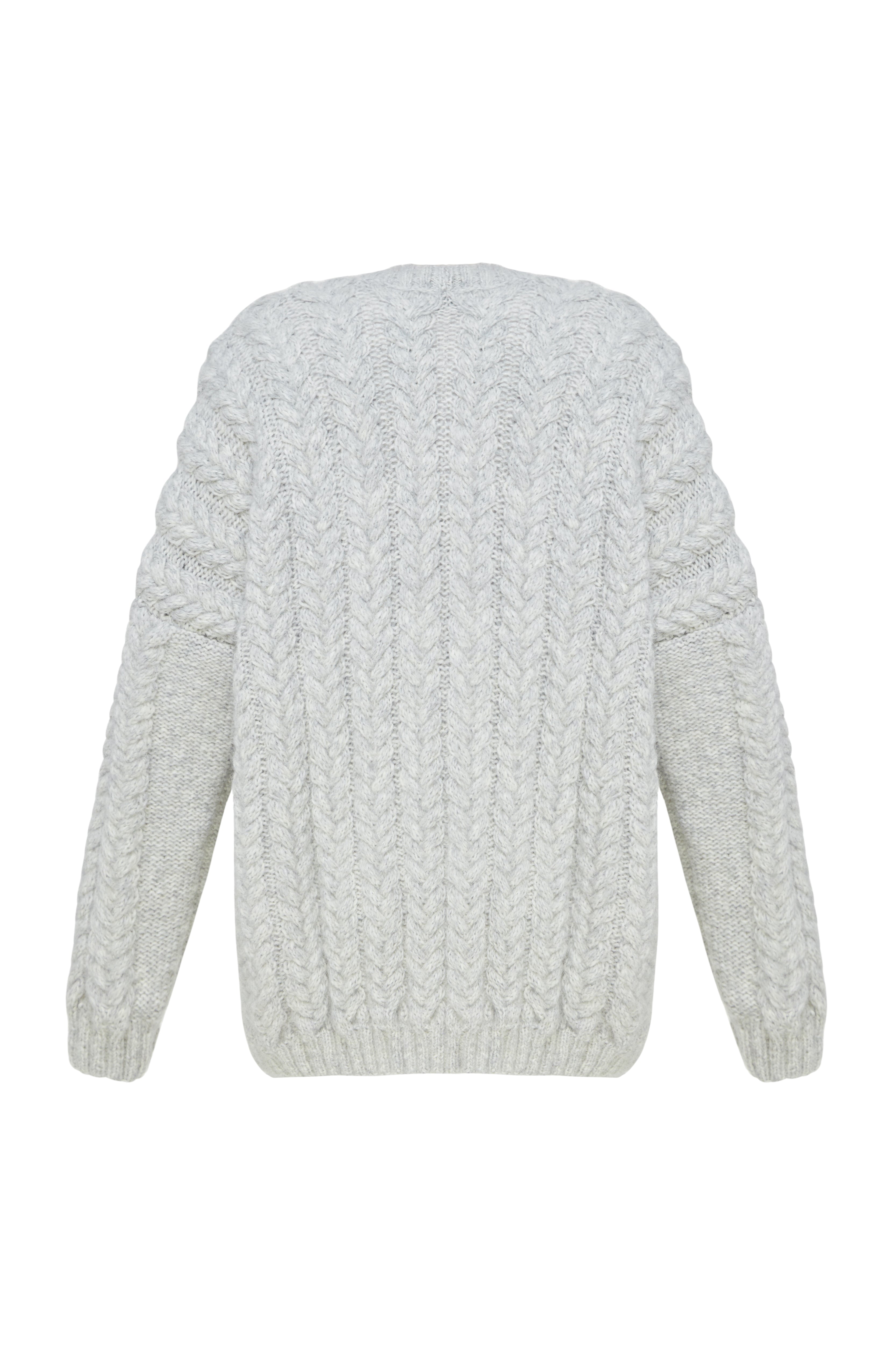 NEONELLA WOOL CABLE KNIT CARDIGAN