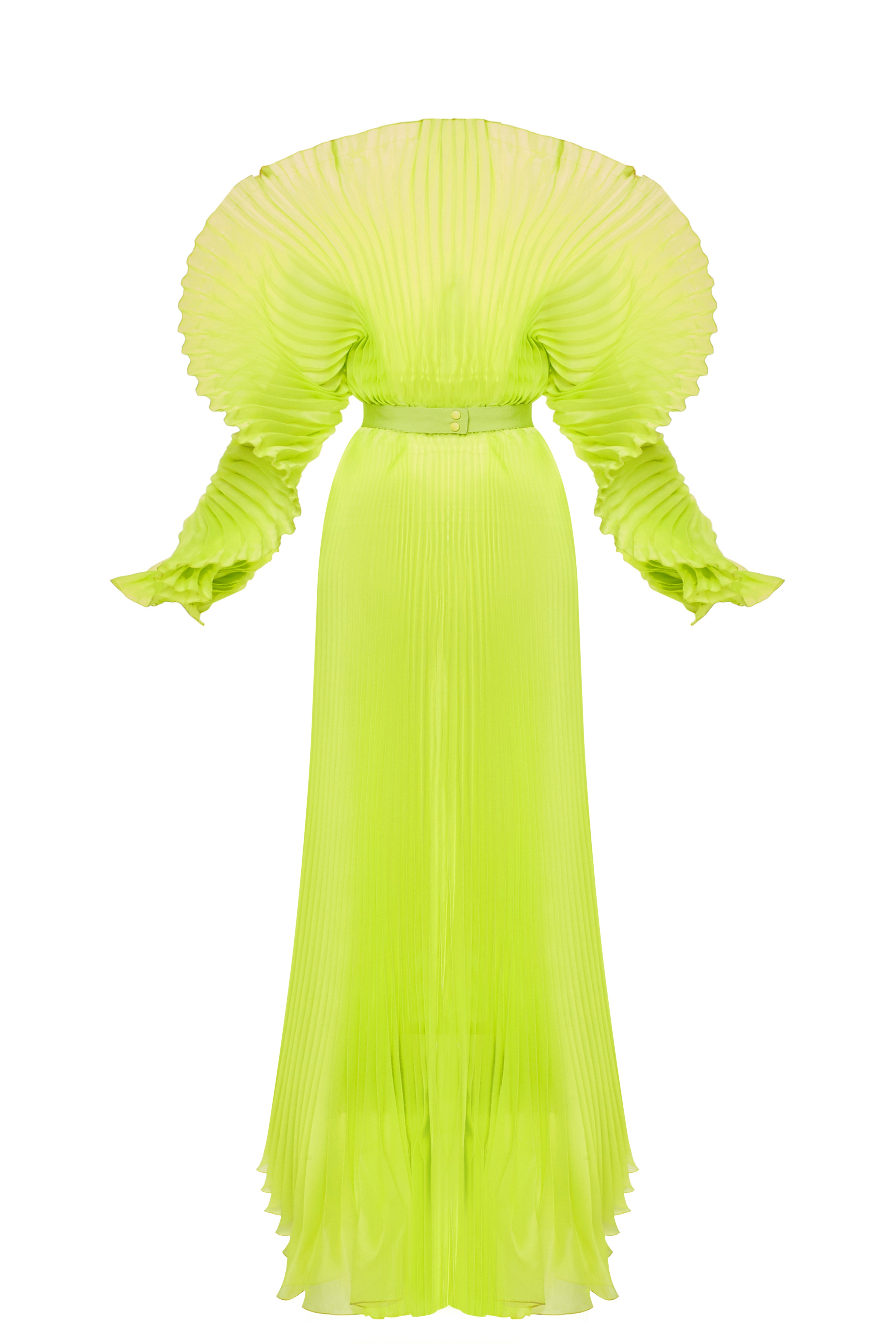 ALISHA PLEATED NEON DRESS