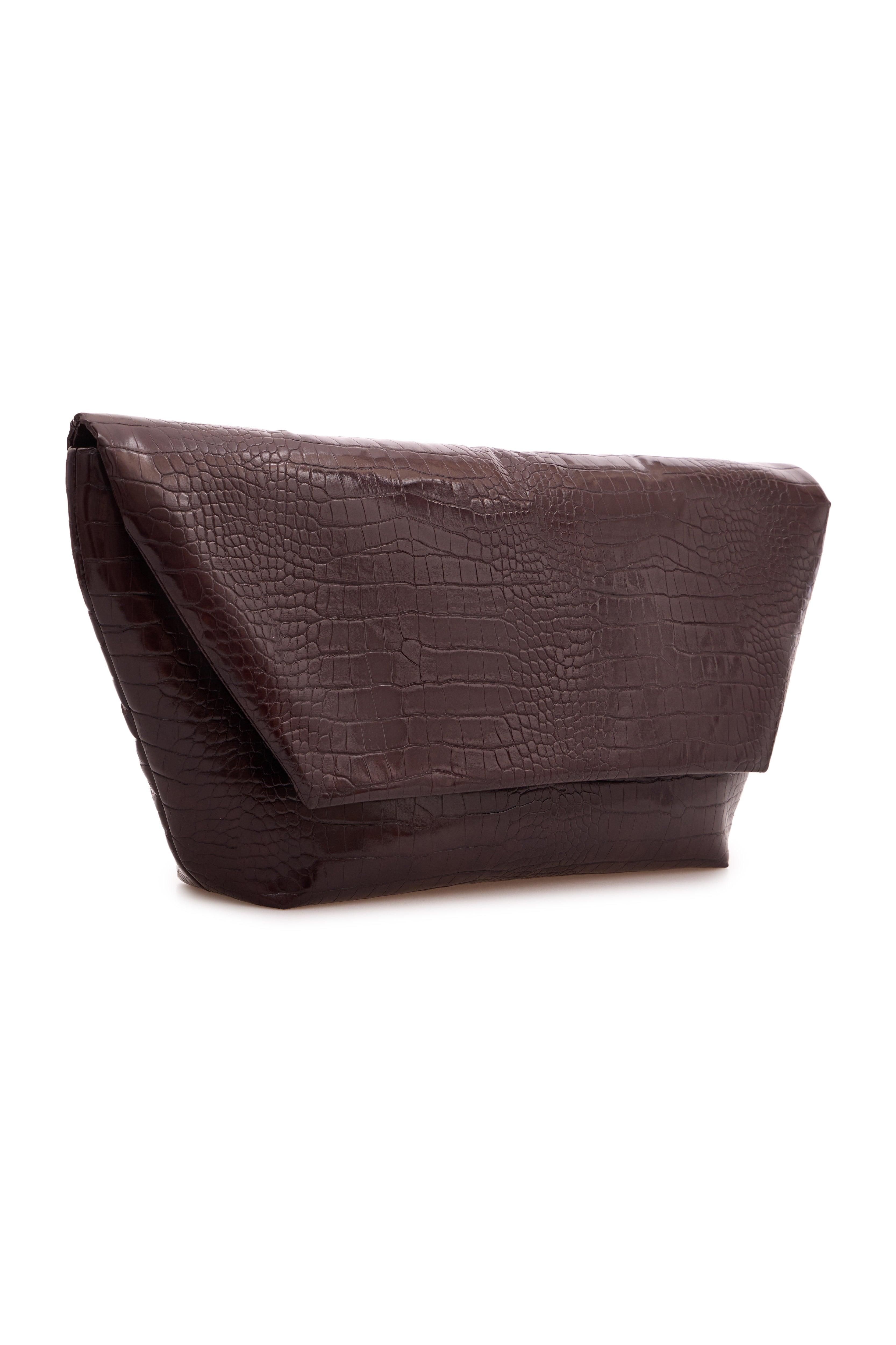 CROCO BROWN CLUTCH