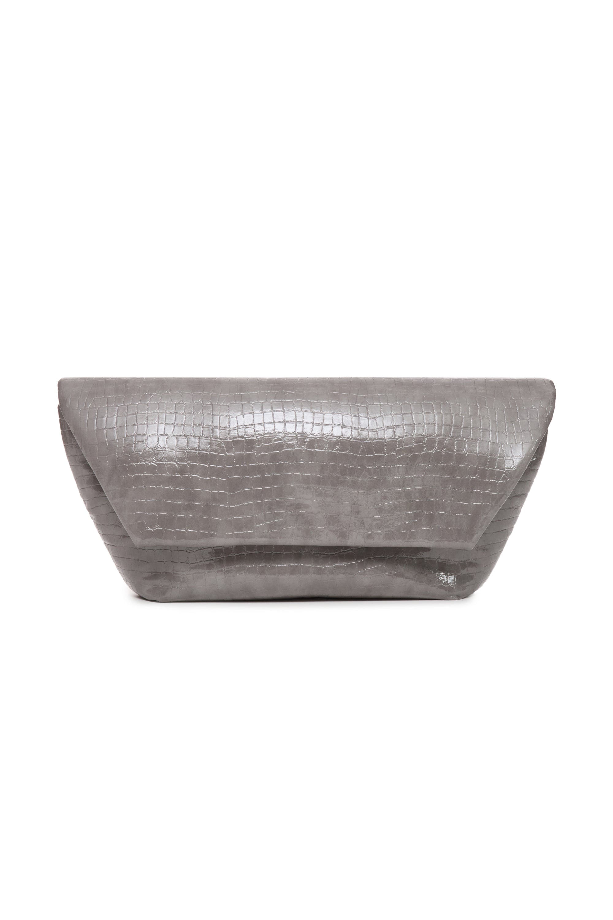 CROCO GREY CLUTCH