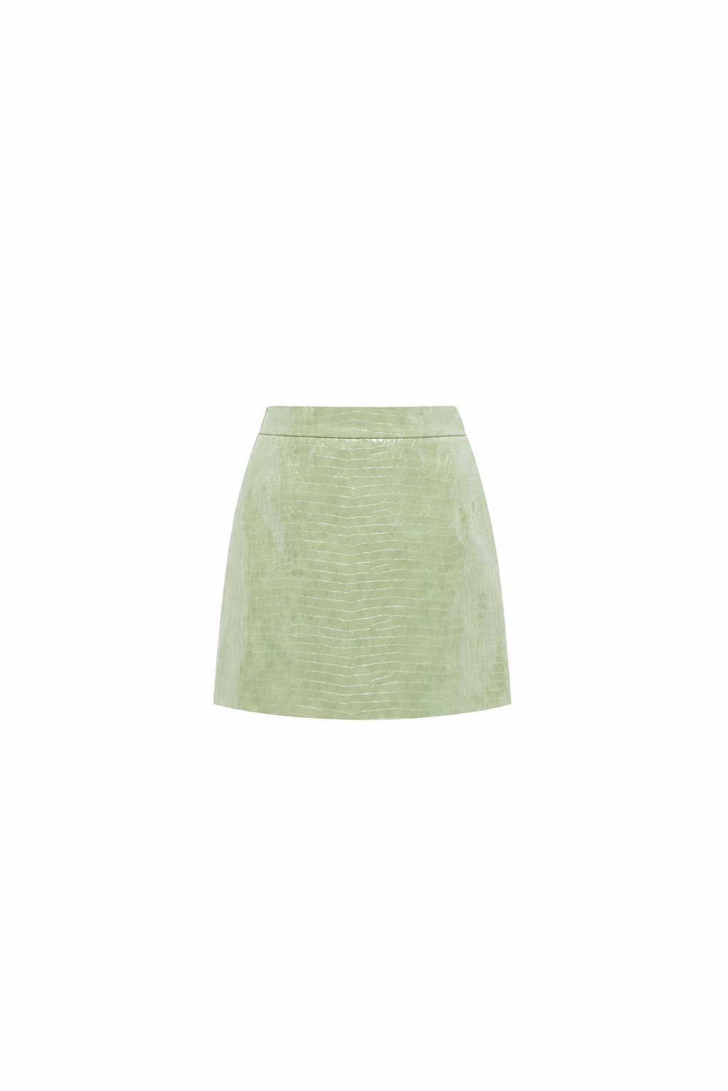 CROCO OLIVE MINI SKIRT