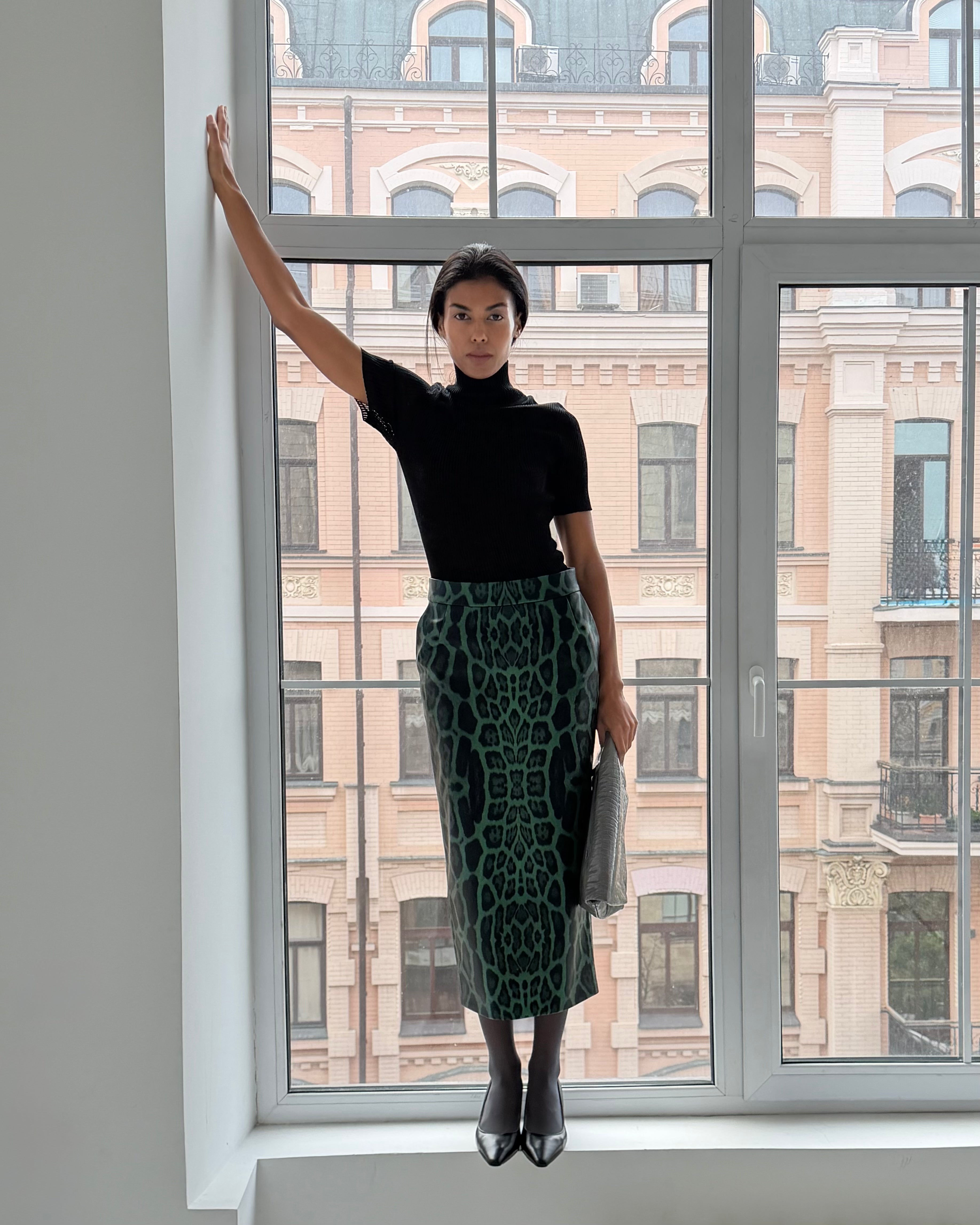 Leo Green Midi Skirt
